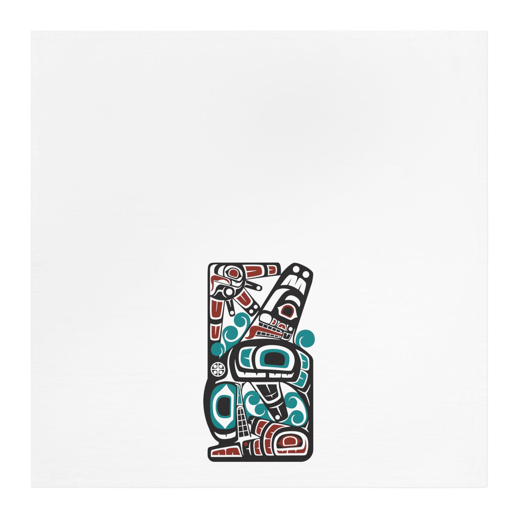 Cotton Tea Towel - Classic Tribal Orca Print - Northern Spiritlines™