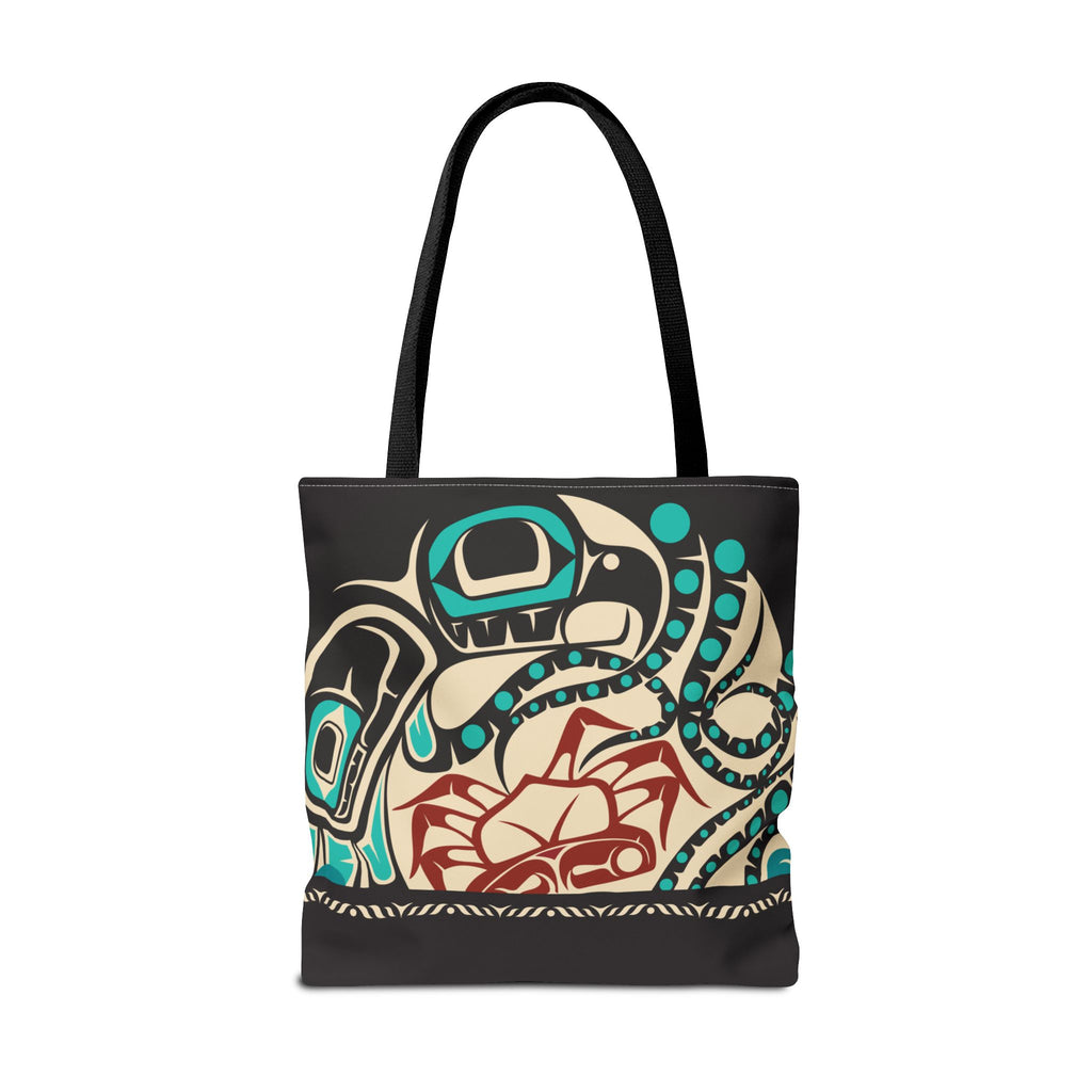 Canvas Tote Bag - Classic Tribal Octopus Print with Tribal End Cap - Northern Spiritlines™