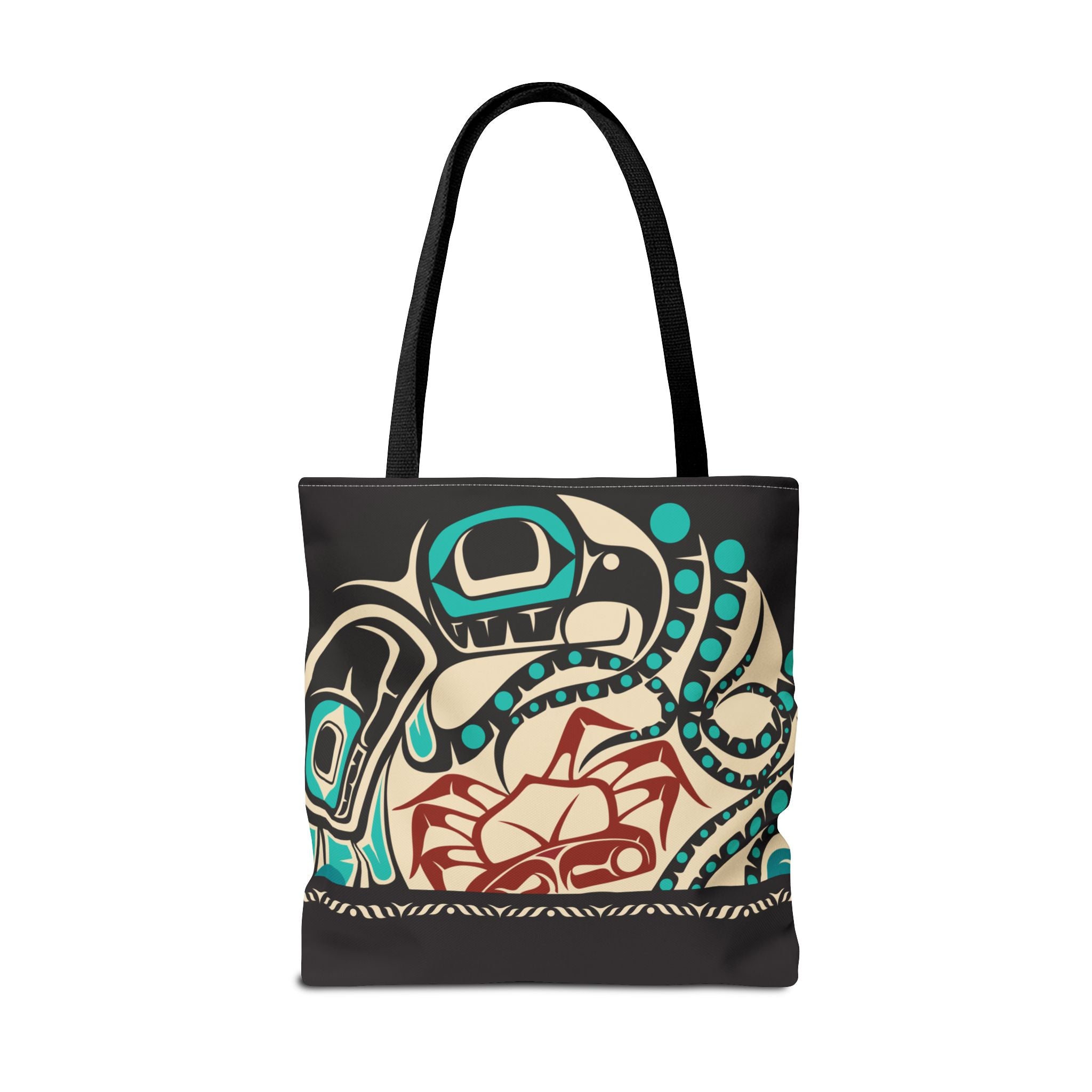 Canvas Tote Bag - Classic Tribal Octopus Print with Tribal End Cap - Northern Spiritlines™