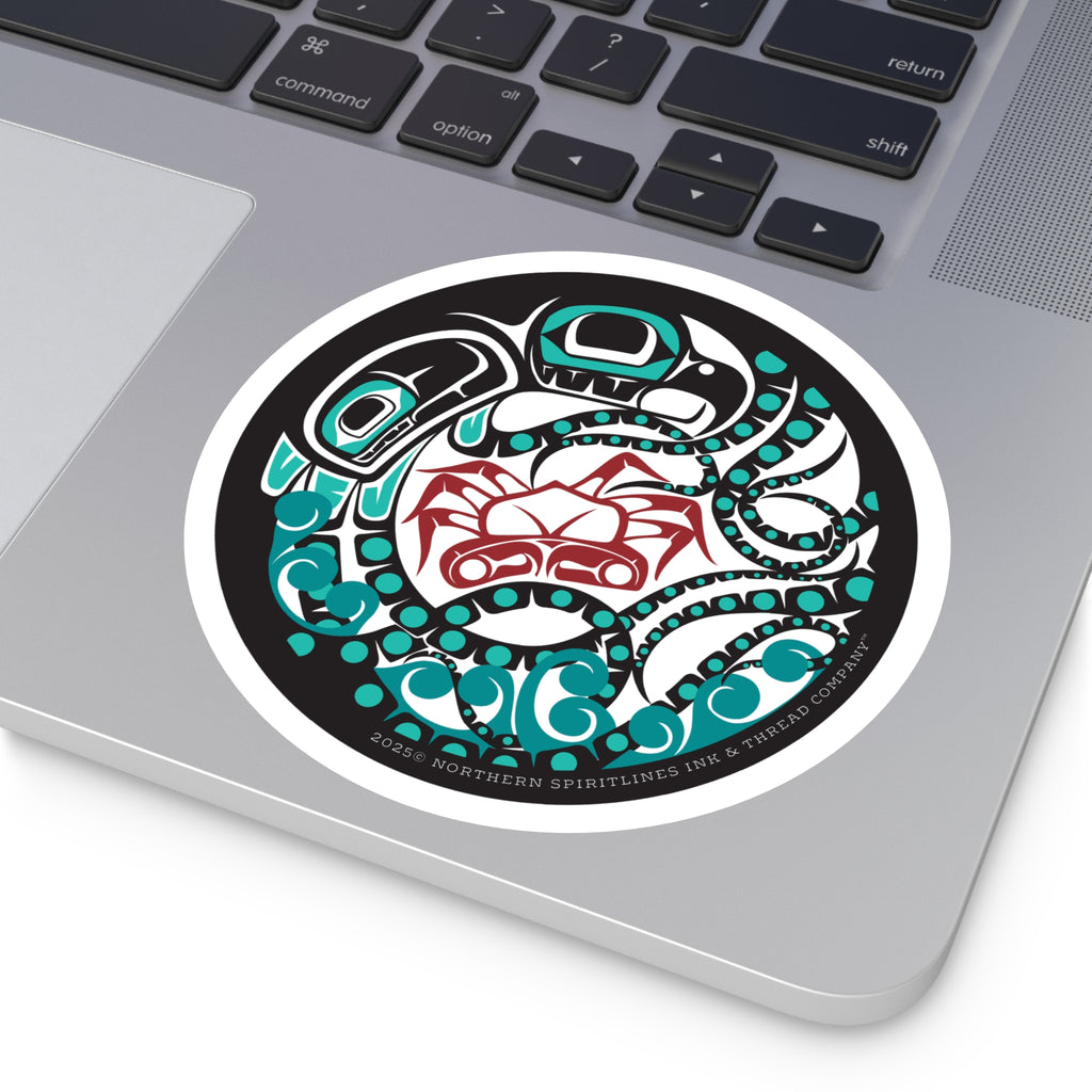 Vinyl Sticker Indoor/Outdoor - Round Tribal Octopus - Northern Spiritlines™