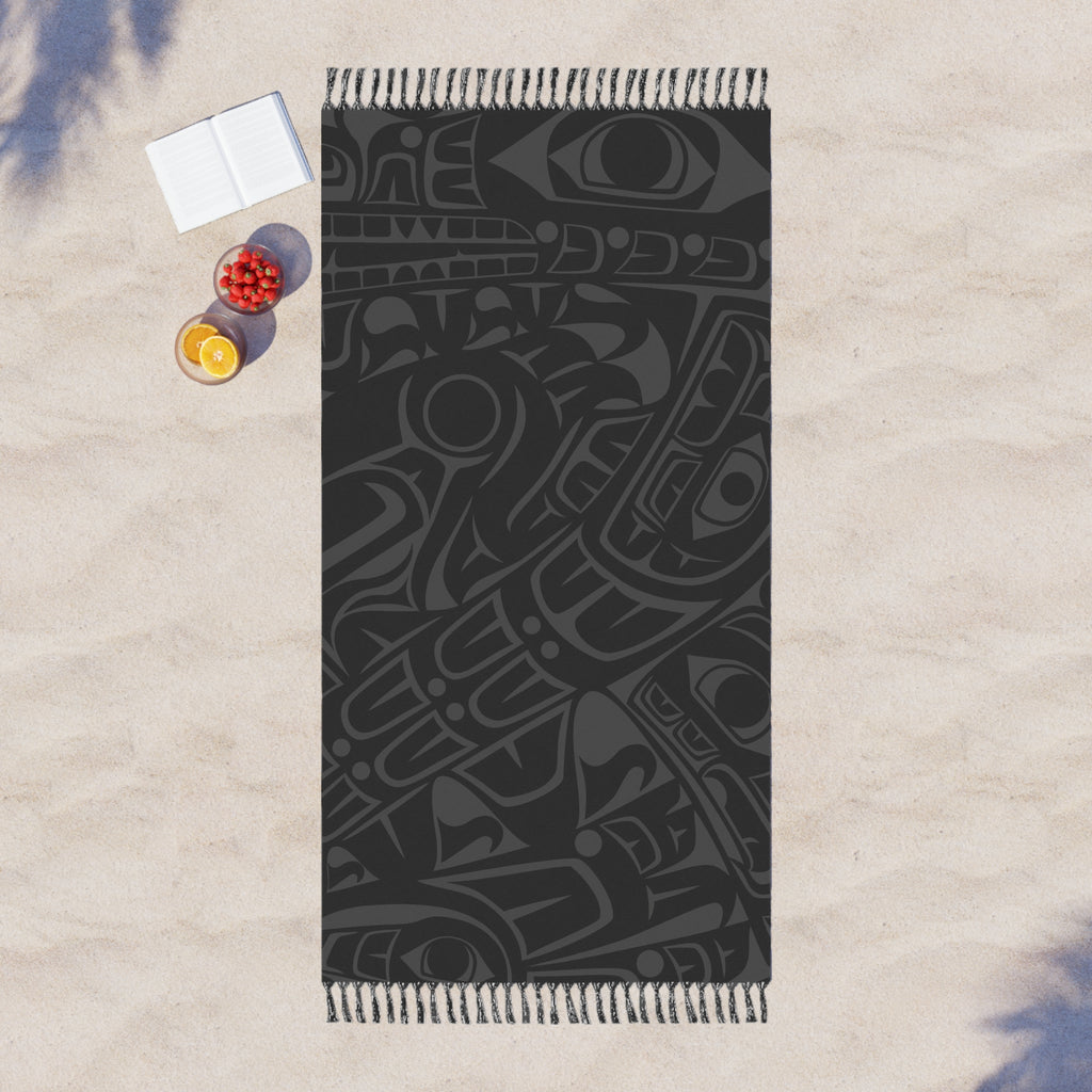 Boho Fringe Beach Cloth - Classic Smoky Tribal Print - Northern Spiritlines™