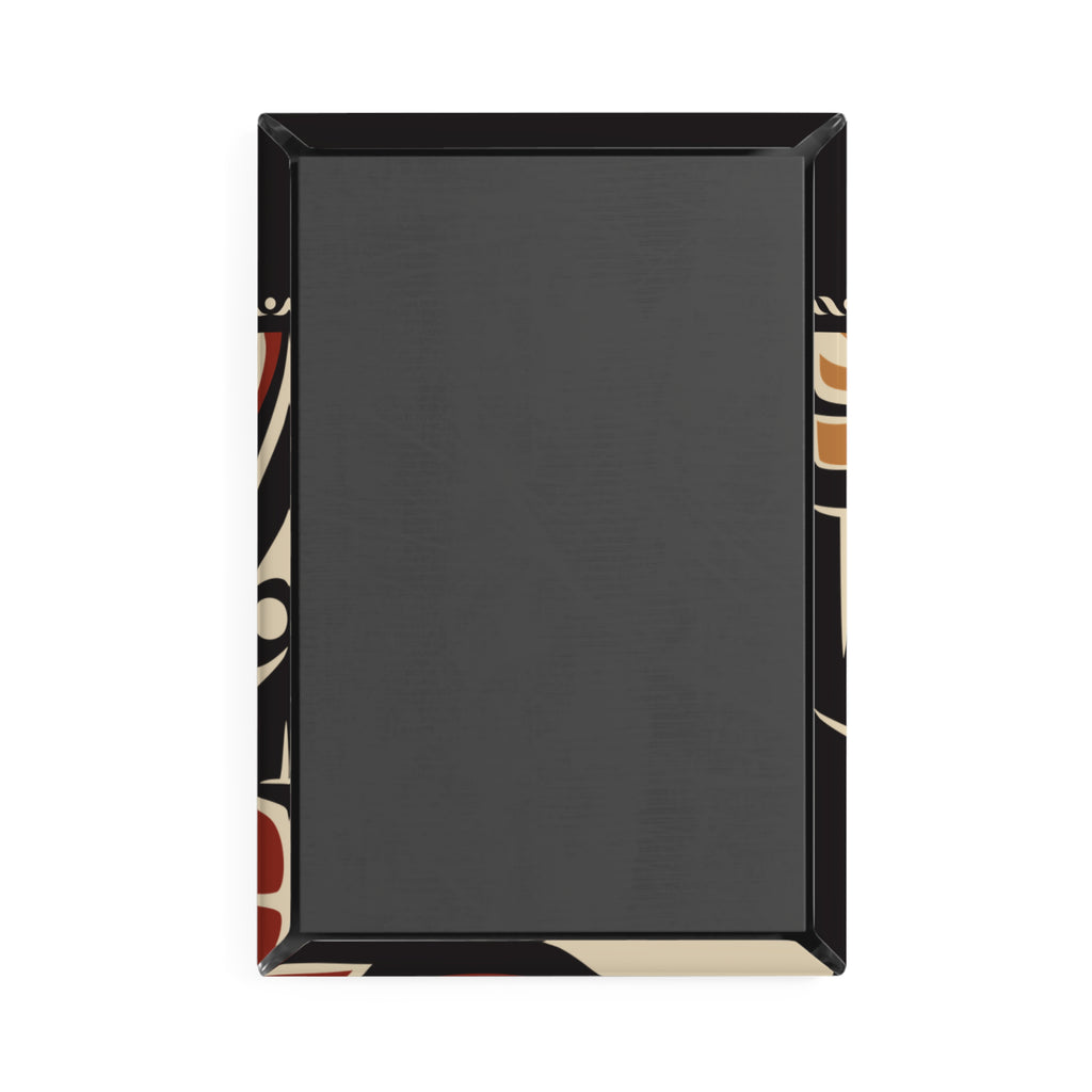 Metal Button Magnet 2x3" Alaska Tribal Raven - AK State Line™ Collection