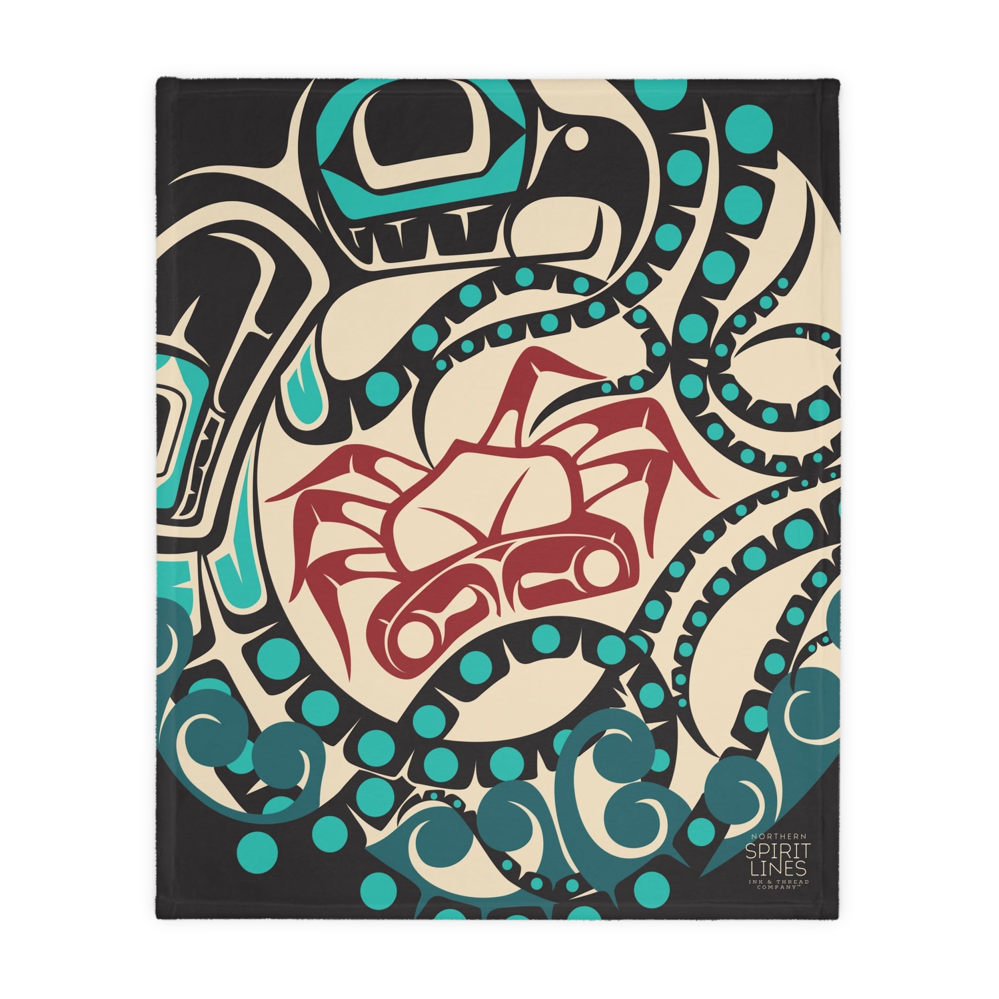 Reversible Plush Blanket - Classic Tribal Octopus - Northern Spiritlines™