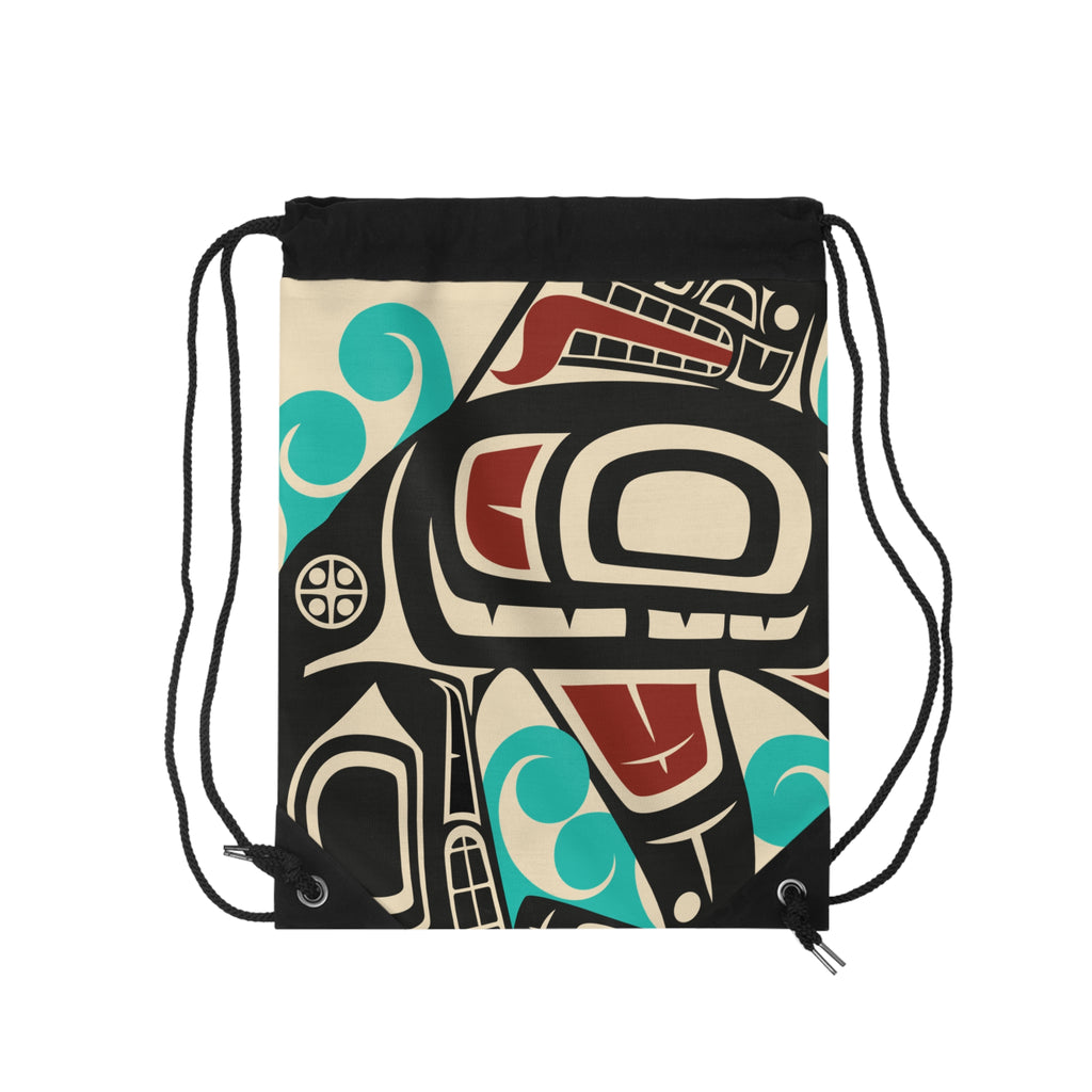 Drawstring Bag - Classic Tribal Orca Print - Northern Spiritlines™