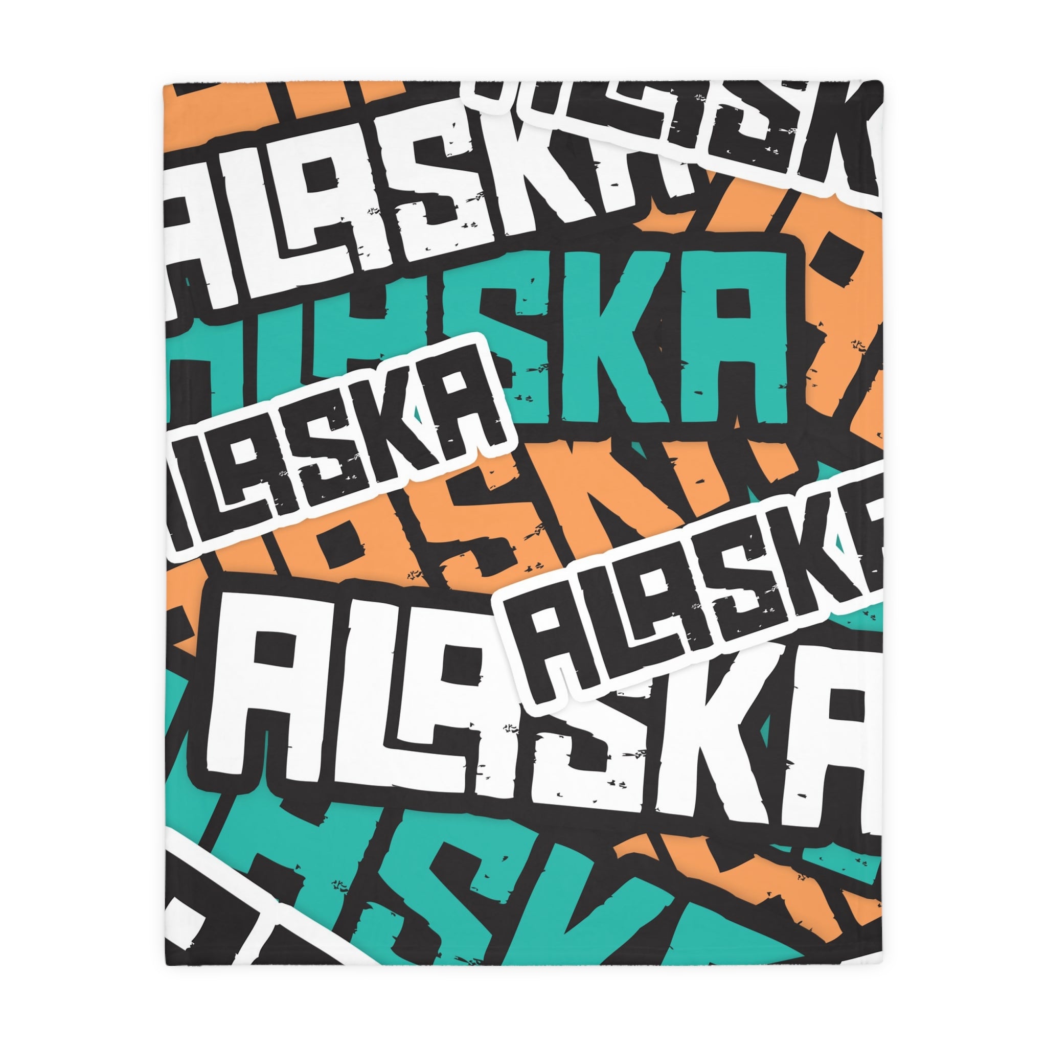 AK Sticker Bomb - Reversible Plush Blanket - AK State Line™ Collection