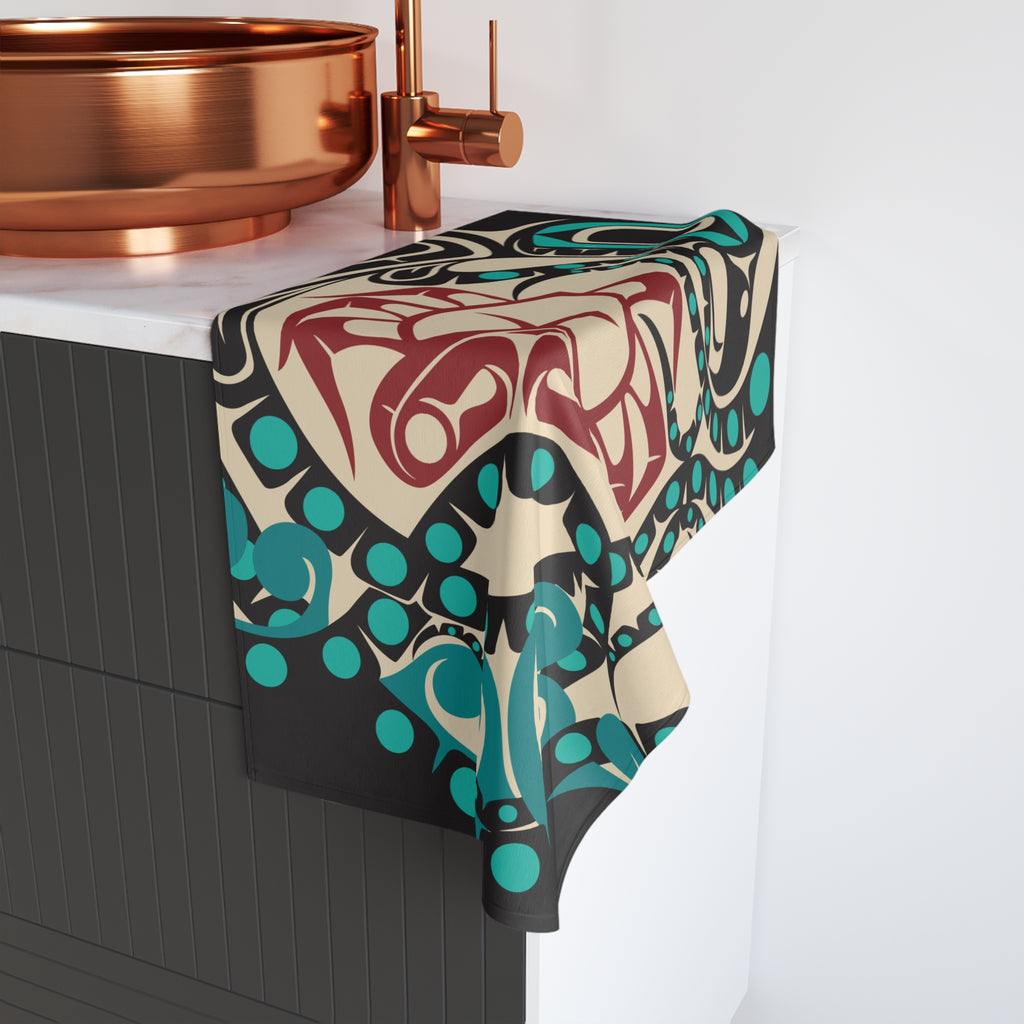 16x28" Polycotton Hand Towel - Classic Tribal Octopus - Northern Spiritlines™