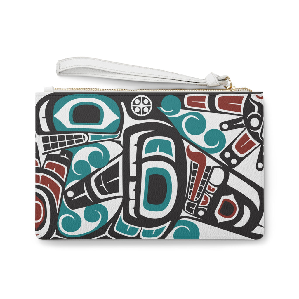 Zipper Wristlet Clutch Bag - Classic Tribal Orca - Northern Spiritlines™