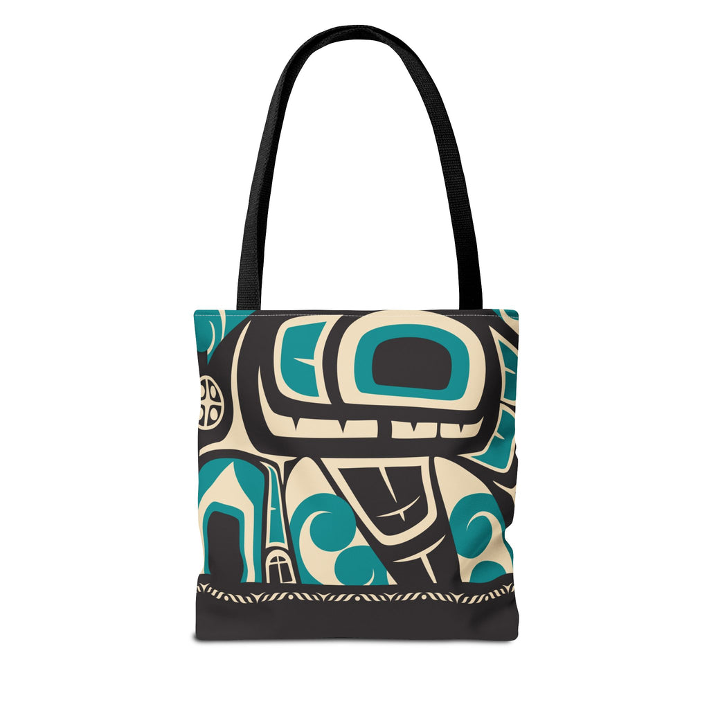 Canvas Tote Bag - Classic Tribal Orca Print with Tribal End Cap - Northern Spiritlines™