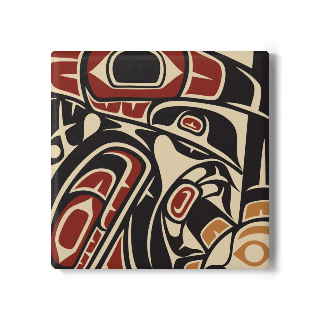 Ceramic Coaster - Classic Tribal Raven Print - Northern Spiritlines™