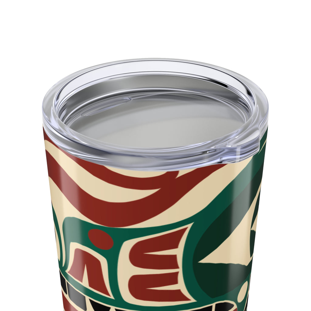 20 oz. Stainless Steel Tumbler w/ Lid - Classic Tribal Sea Monster Print - Northern Spiritlines™