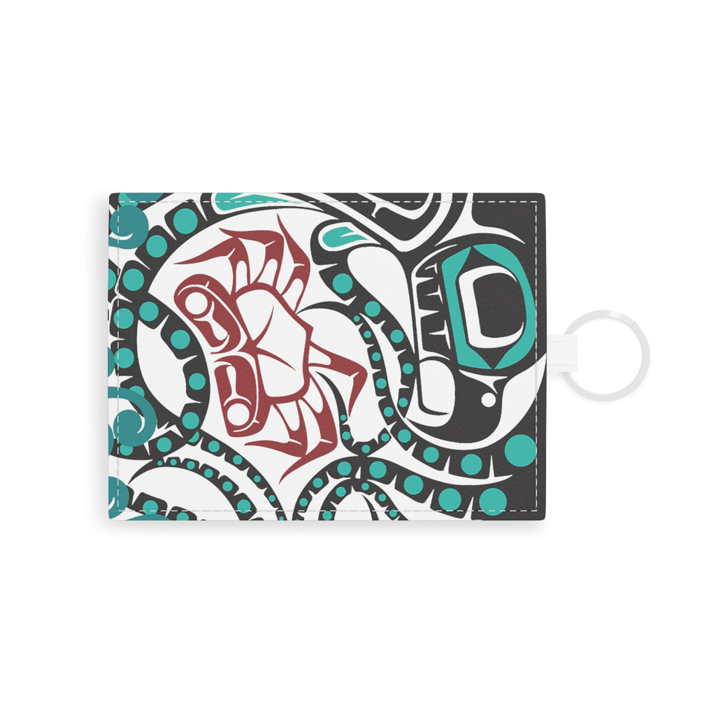 Saffiano Leather Card Holder - Classic Tribal Octopus - Northern Spiritlines™