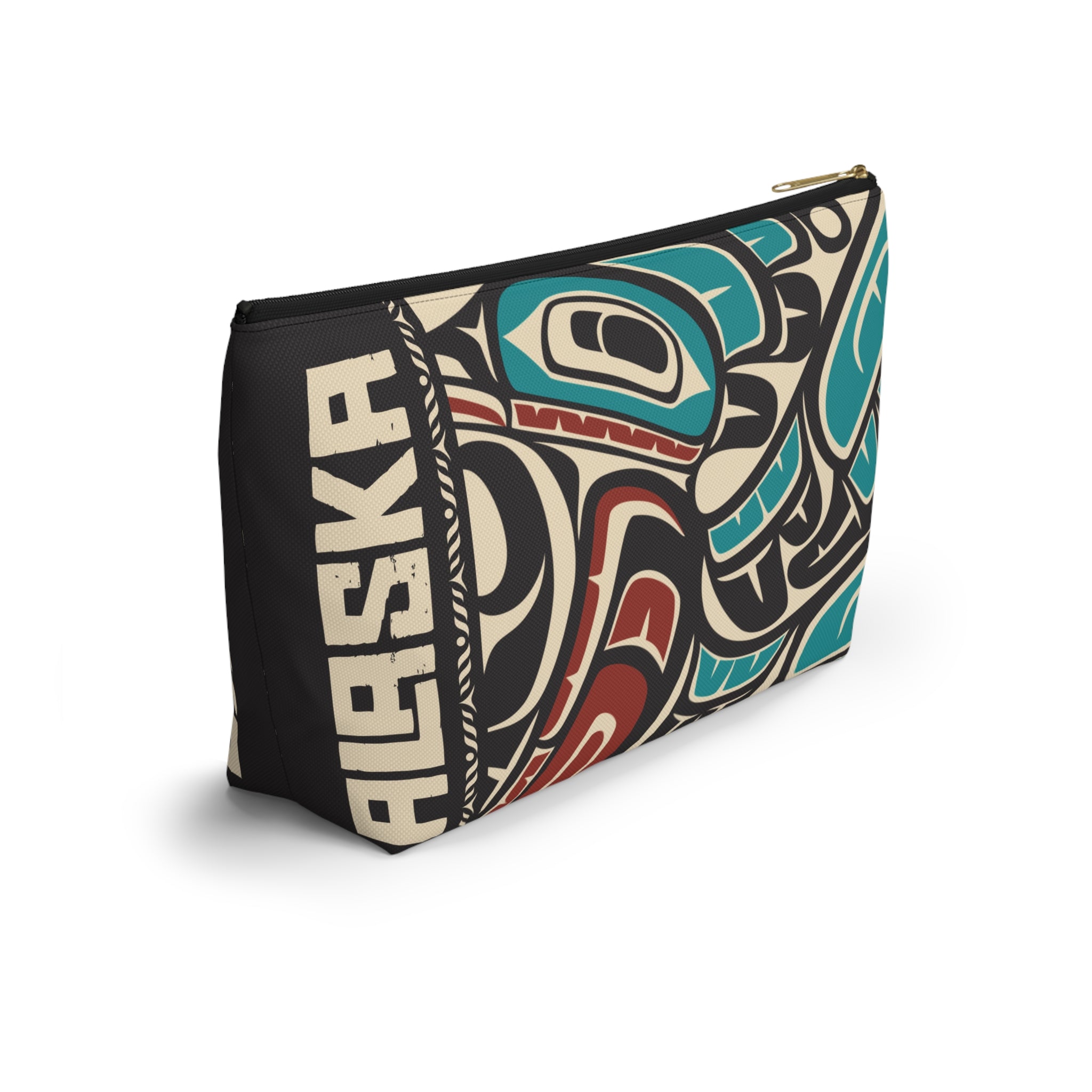 Copy of Travel Accessory Zipper Pouch - Rustic Alaska Tribal Hummingbird - AK State Line™ Collection
