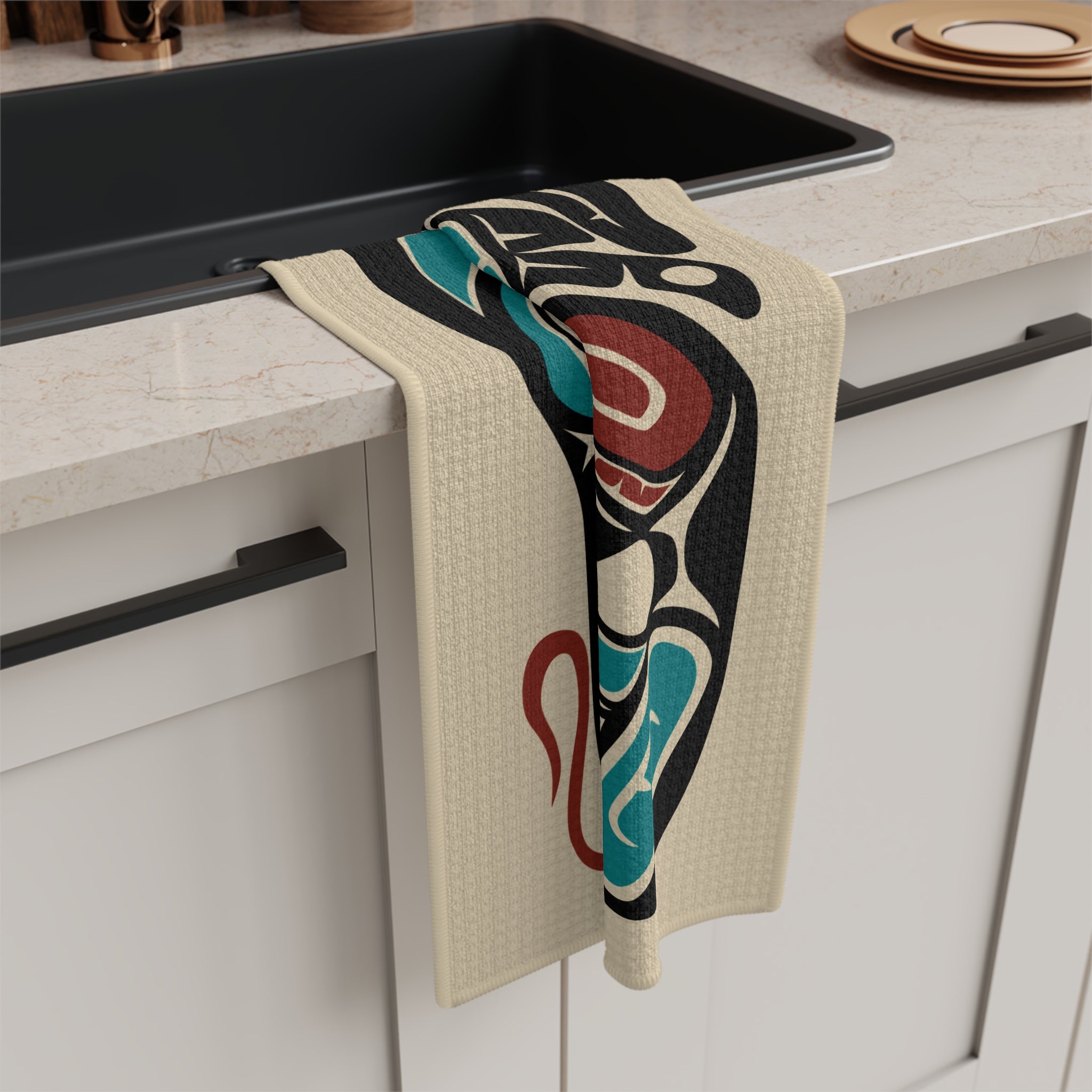 Tea Towel | 18x30" Waffle Weave | Tribal Hummingbird | Signature Collection