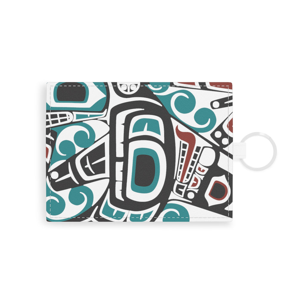 Saffiano Leather Card Holder - Classic Tribal Orca - Northern Spiritlines™