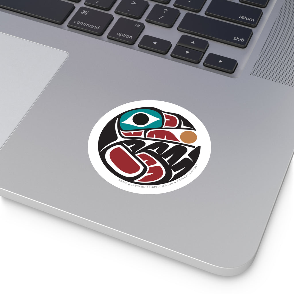 Vinyl Sticker Indoor/Outdoor - Round Tribal Raven - Northern Spiritlines™