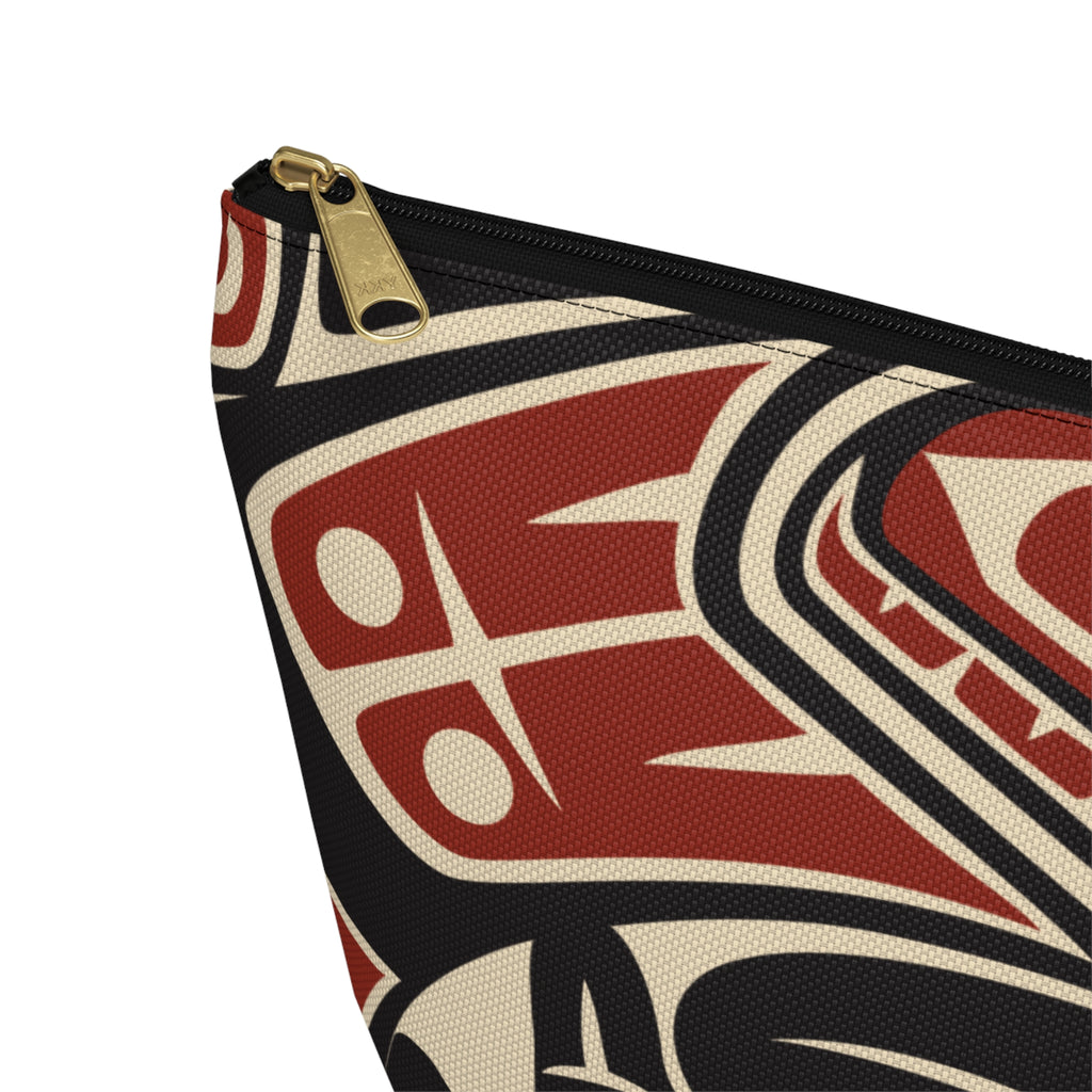 Travel Accessory Zipper Pouch - Classic Tribal Raven Print - Northern Spiritlines™