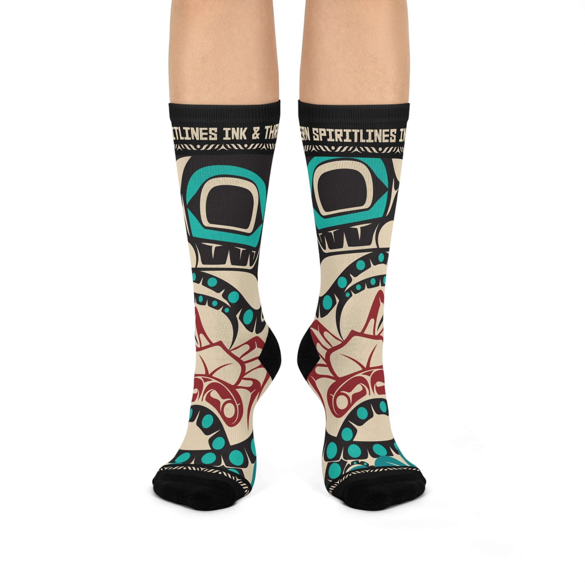 Crew Socks - Cushion Bottom - Classic Tribal Octopus Print - Northern Spiritlines™