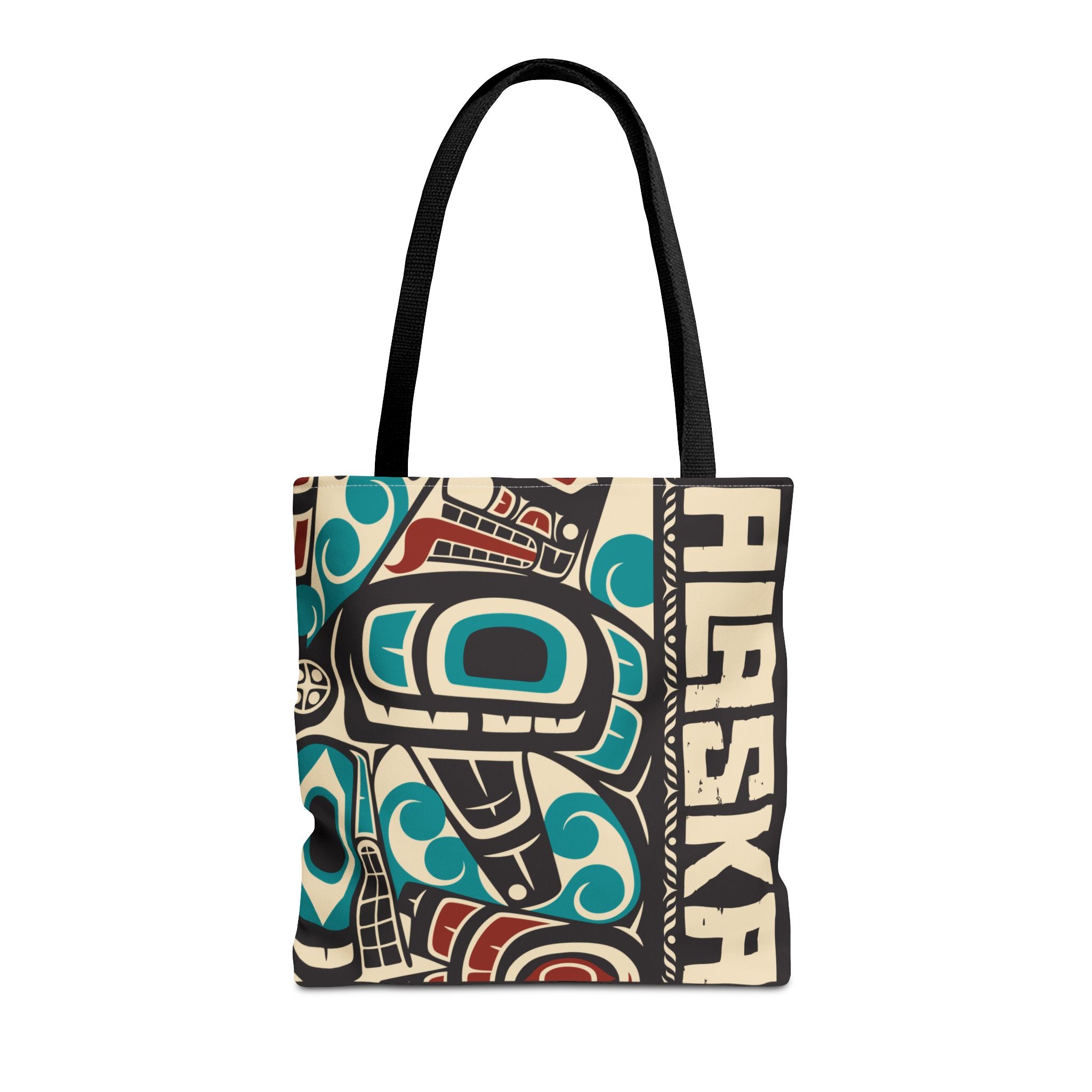 Canvas Tote Bag - Style No. 1 Rustic Alaska Tribal Orca - AK State Line™