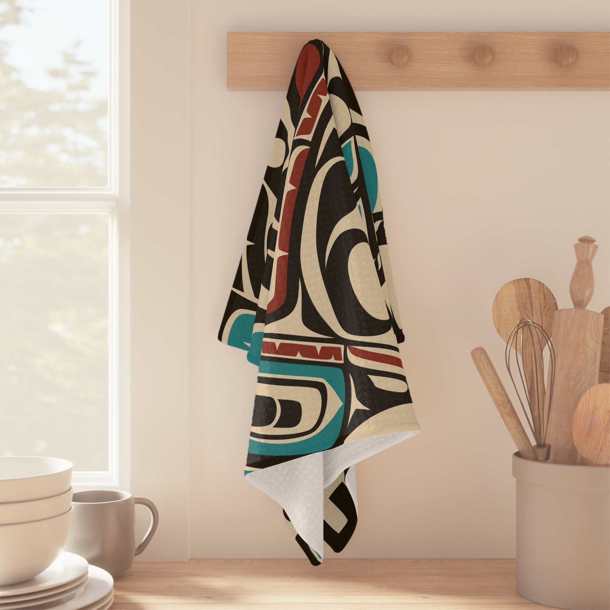 Tea Towel | 18x30" Waffle Weave | Alaska Tribal Hummingbird | Stateline™ Collection