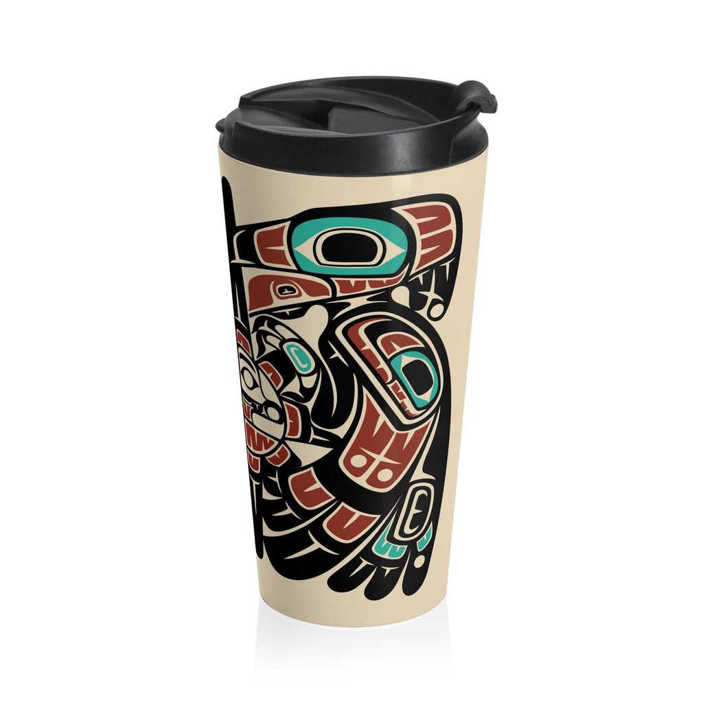 15 oz. Coffee Travel Tumbler | Classic Tribal Raven & Sun | Signature Collection