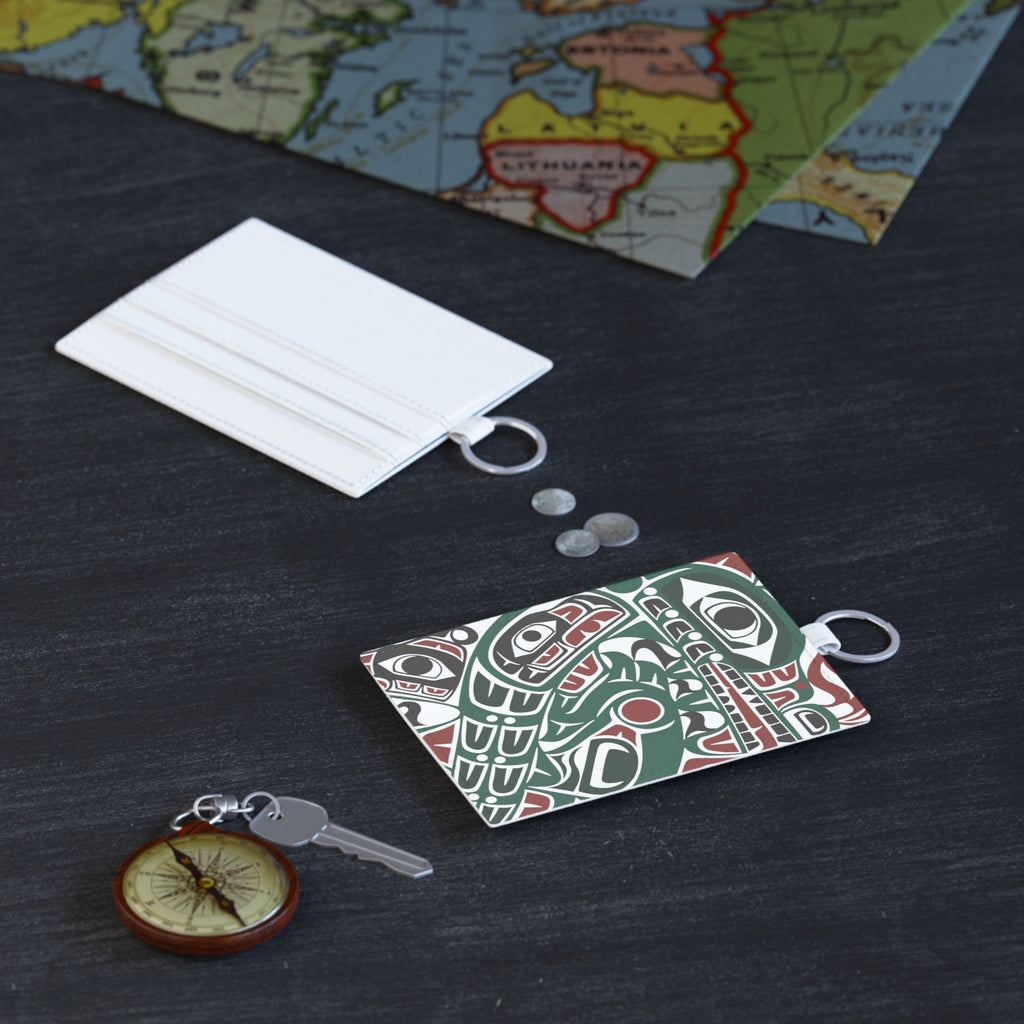 Saffiano Leather Card Holder - Classic Tribal Sea Monster - Northern Spiritlines™
