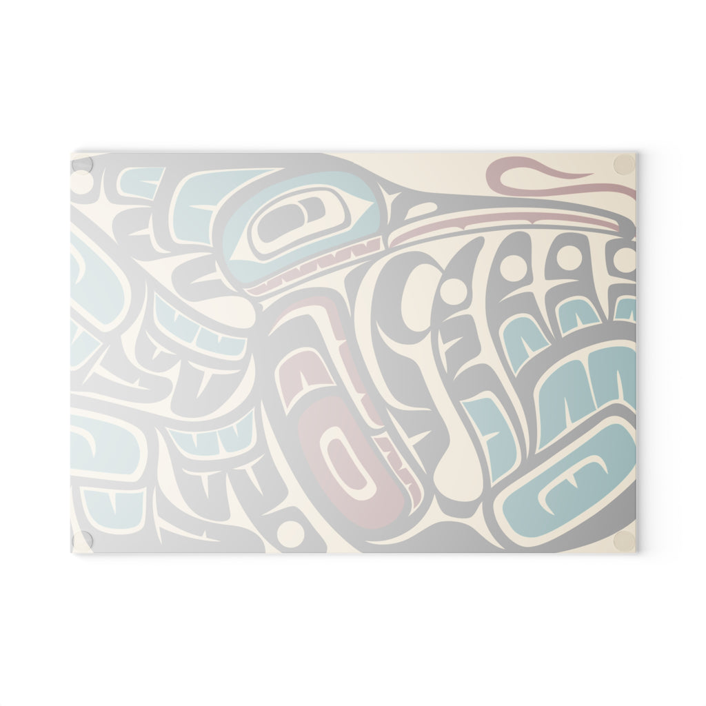 Glass Cutting Board - Classic Tribal Hummingbird Print - Northern Spiritlines™