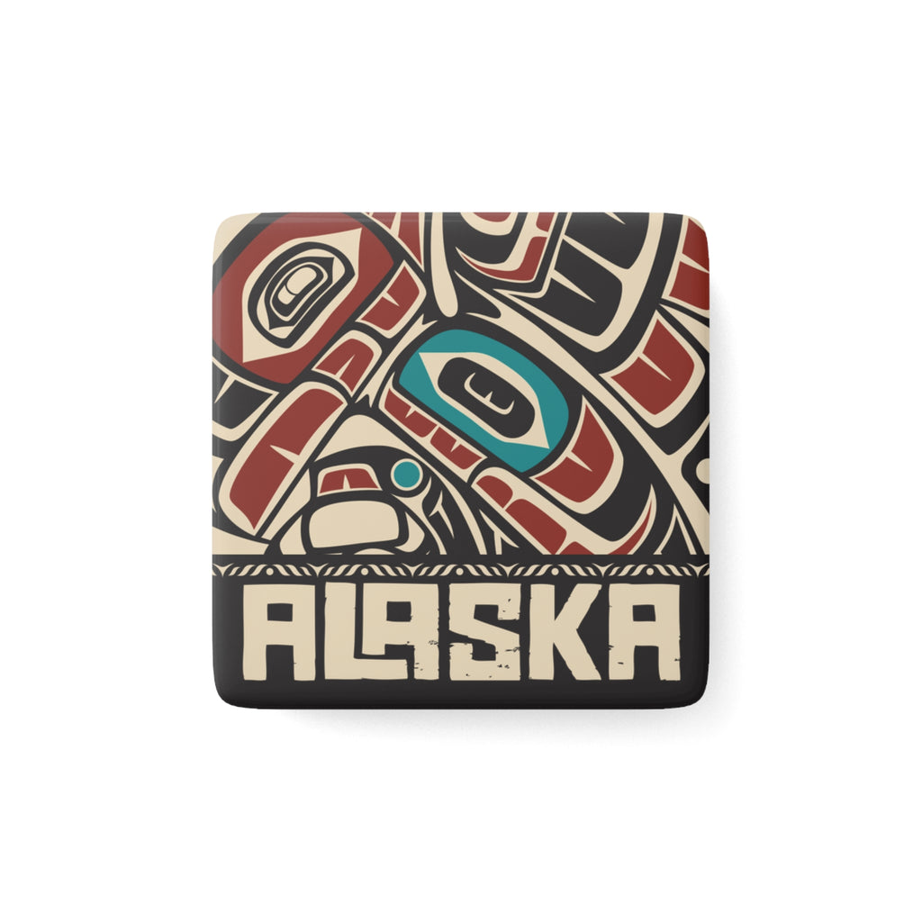 Porcelain Magnet - Alaska Tribal Eagle - AK State Line™ Collection