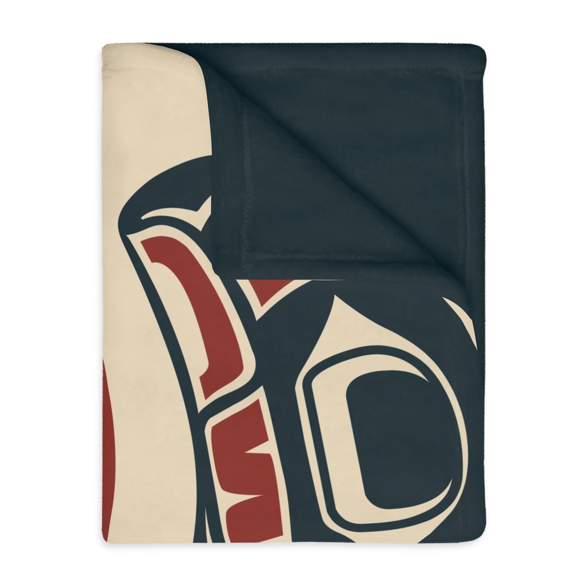 Reversible Coral Fleece Blanket |Tribal Salmon | Northern Spiritlines™ Signature