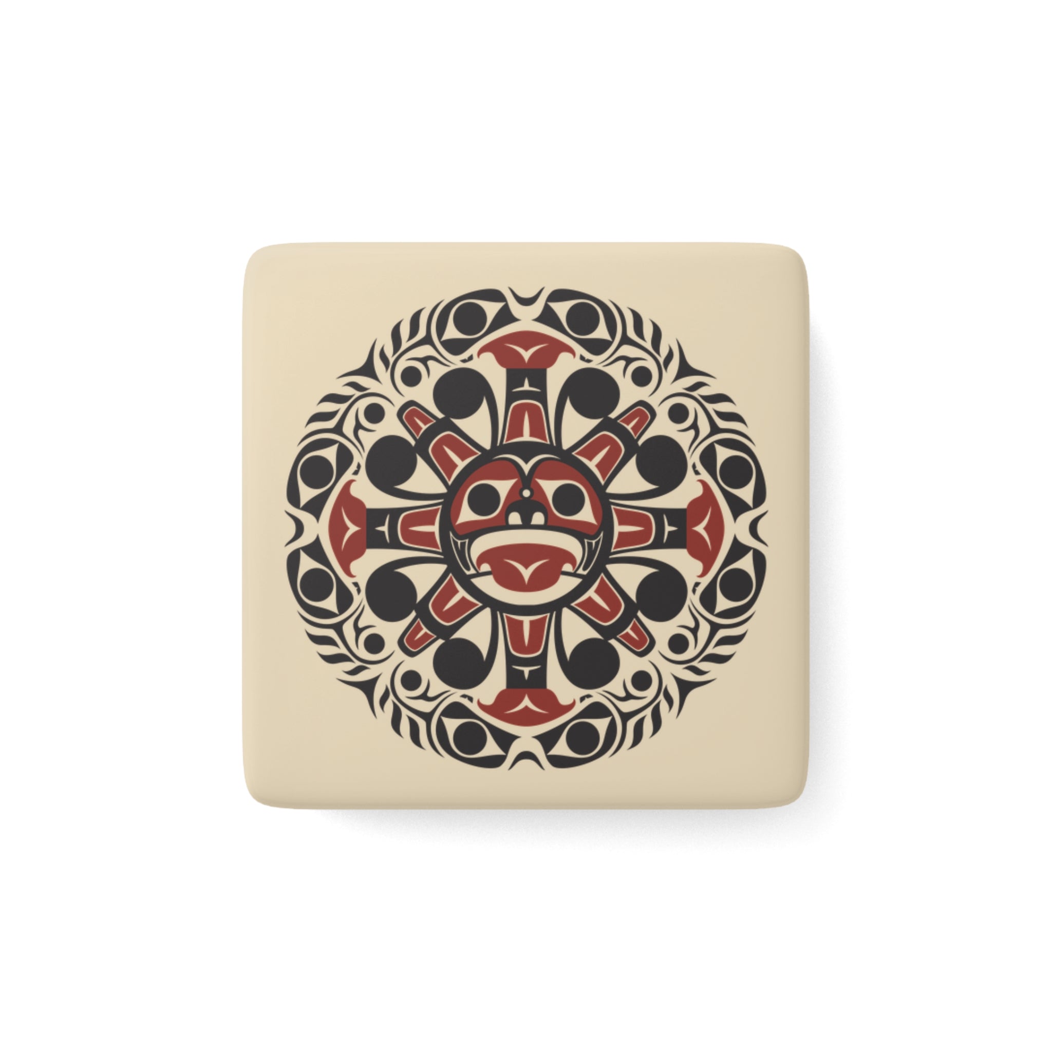 Porcelain Magnet - Classic Tribal Sun