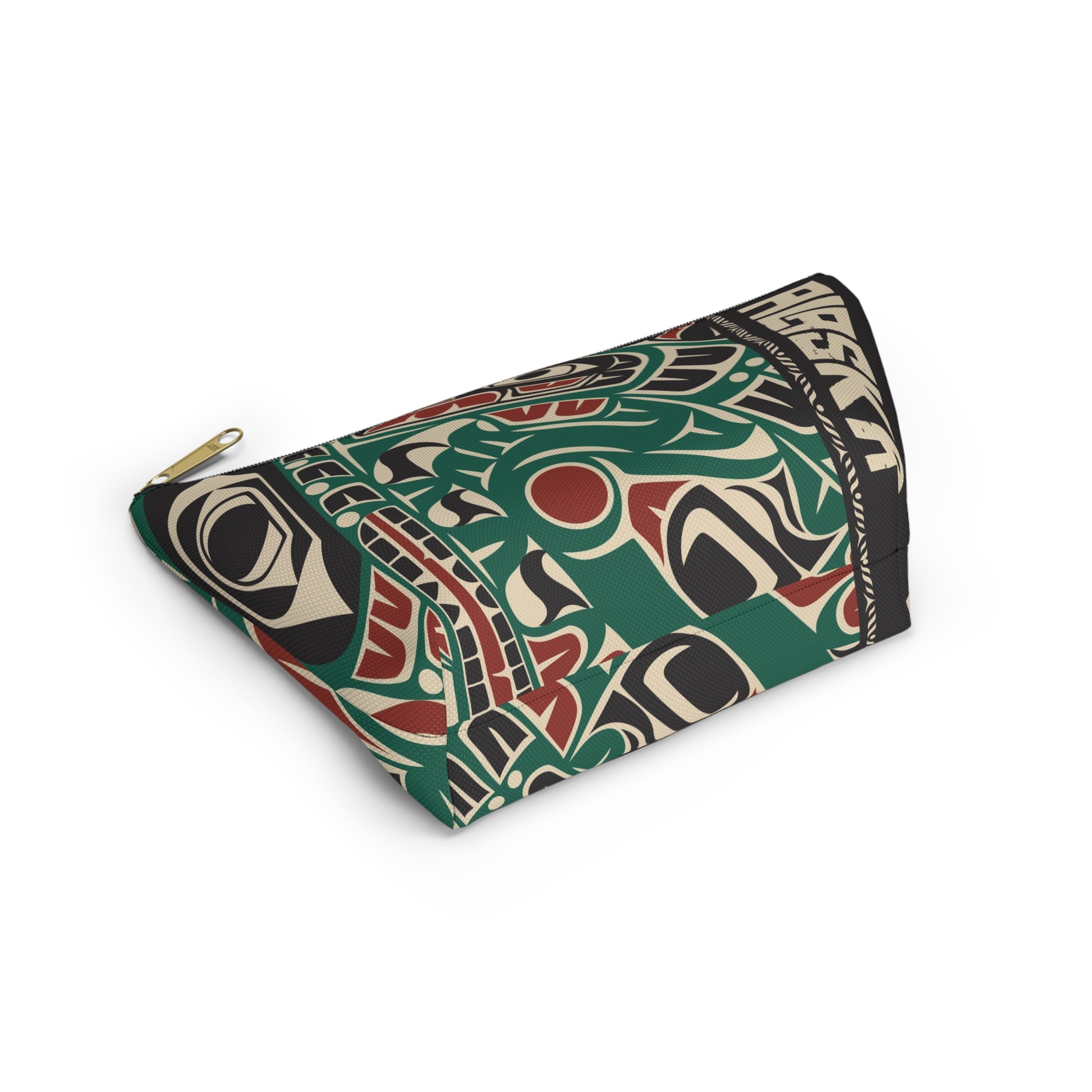 Travel Accessory Zipper Pouch - Rustic Alaska Tribal Sea Monster - AK State Line™ Collection