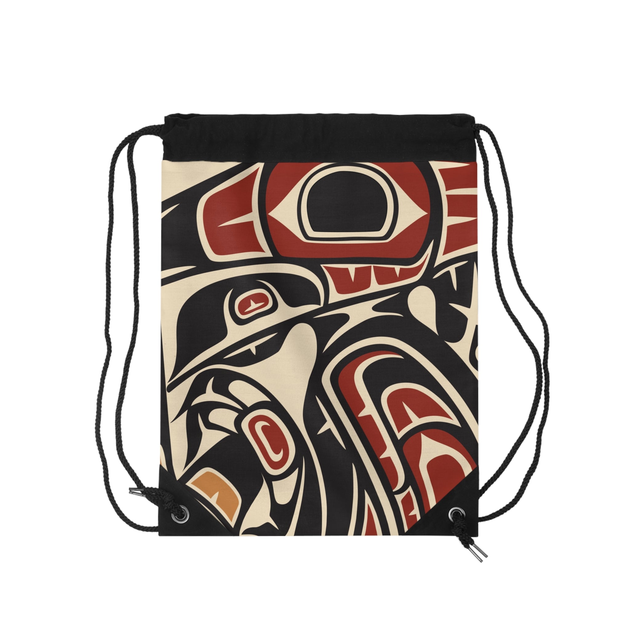 Drawstring Bag - Classic Tribal Raven Print - Northern Spiritlines™