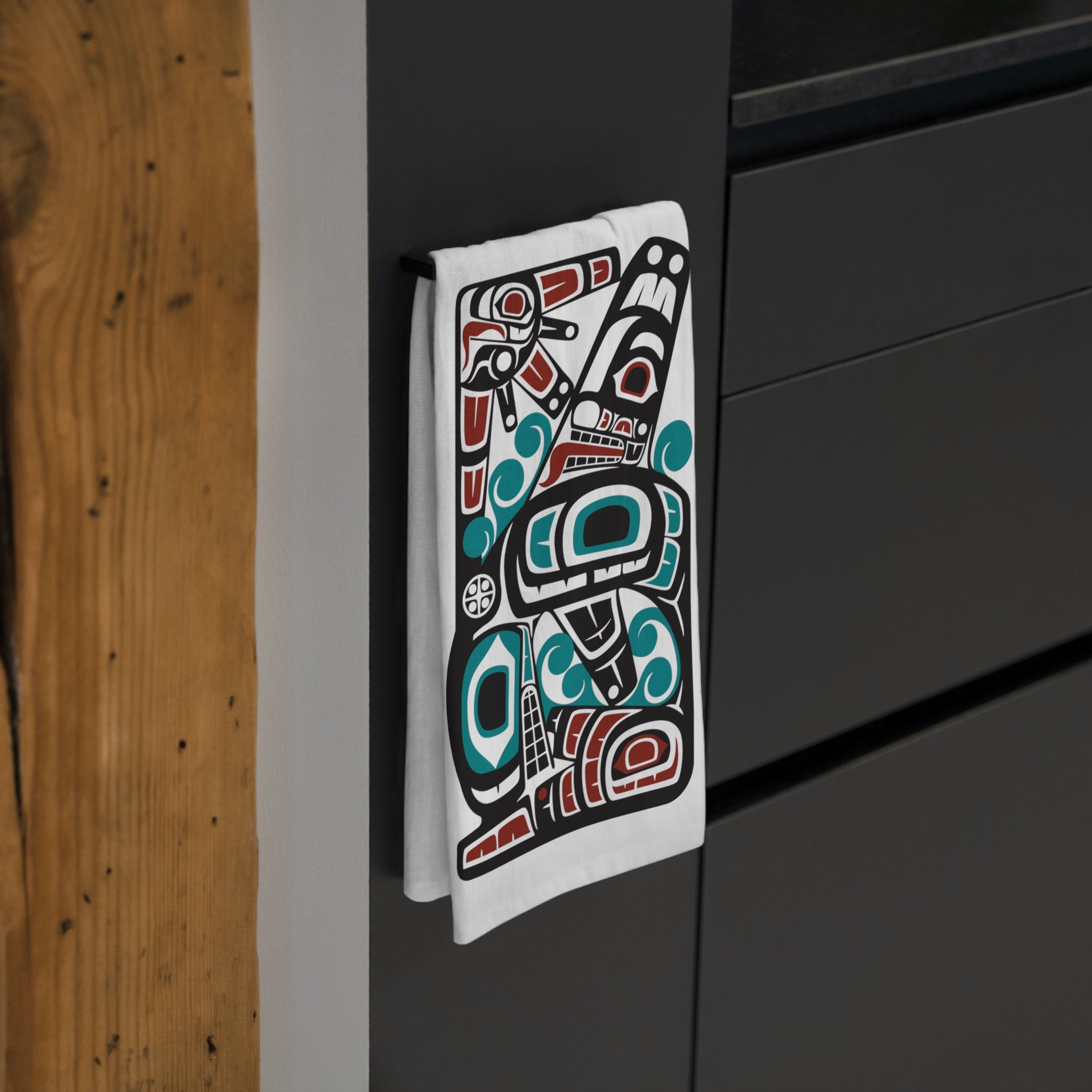 Cotton Tea Towel - Classic Tribal Orca Print - Northern Spiritlines™