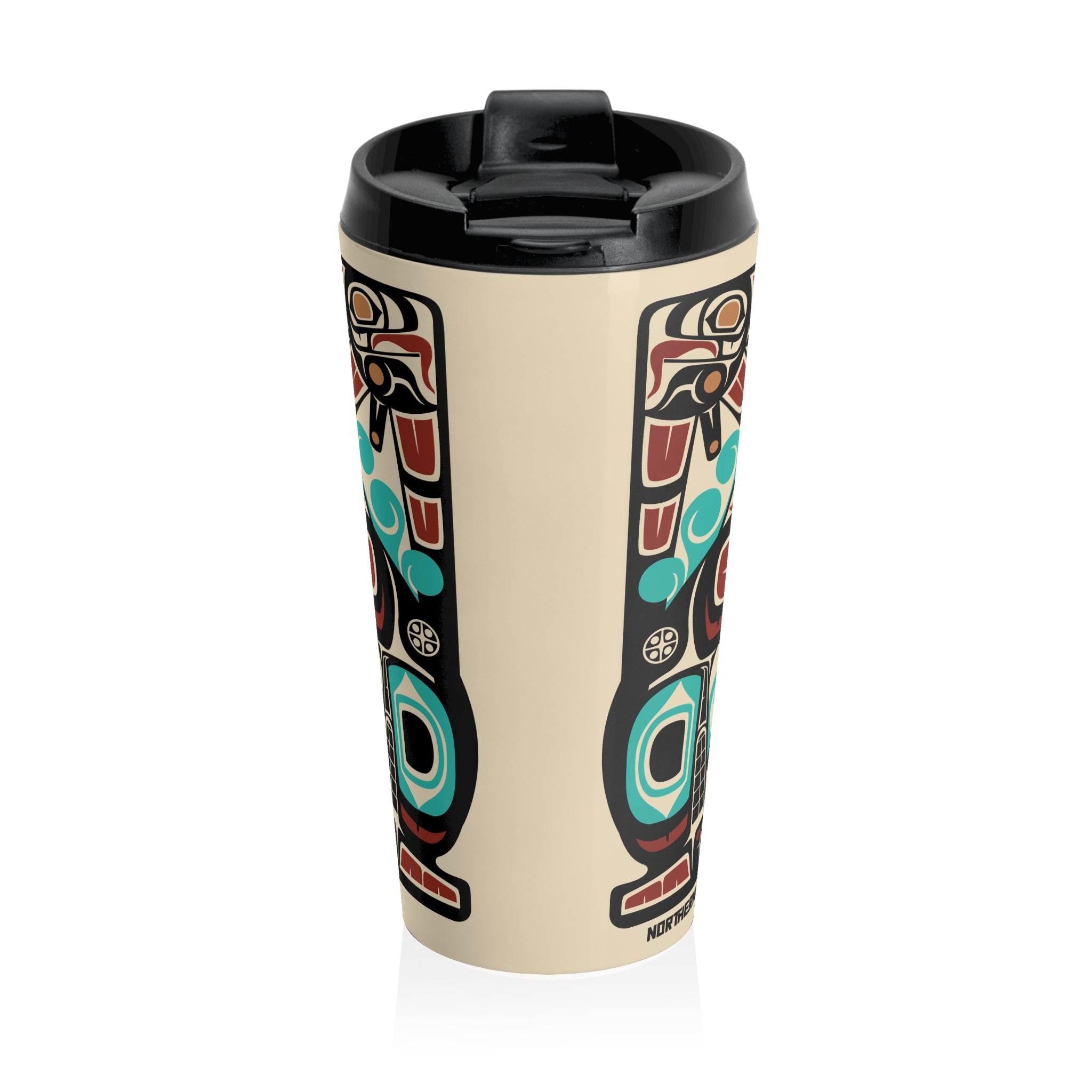 15 oz. Coffee Travel Tumbler | Classic Tribal Orca | Signature Collection