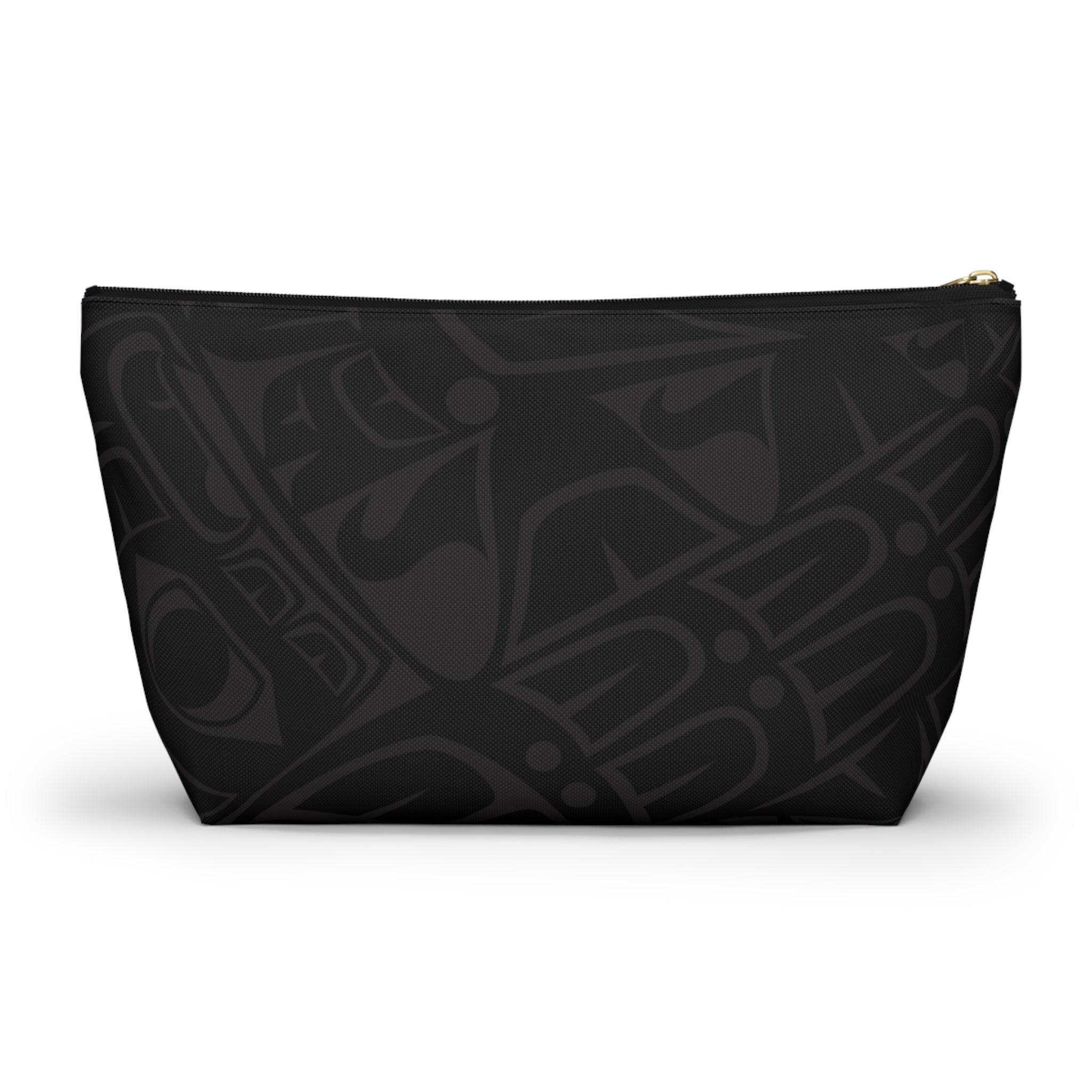 Travel Accessory Zipper Pouch - Classic Tribal Smoky Print with Teal Logo - Northern Spiritlines™