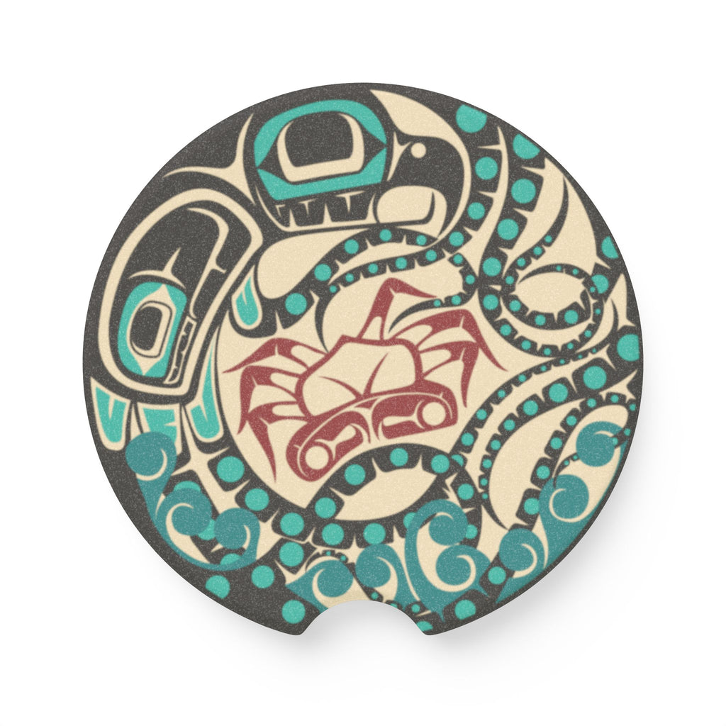 Soapstone Car Coaster - Classic Tribal Octopus Print - Northern Spiritlines™