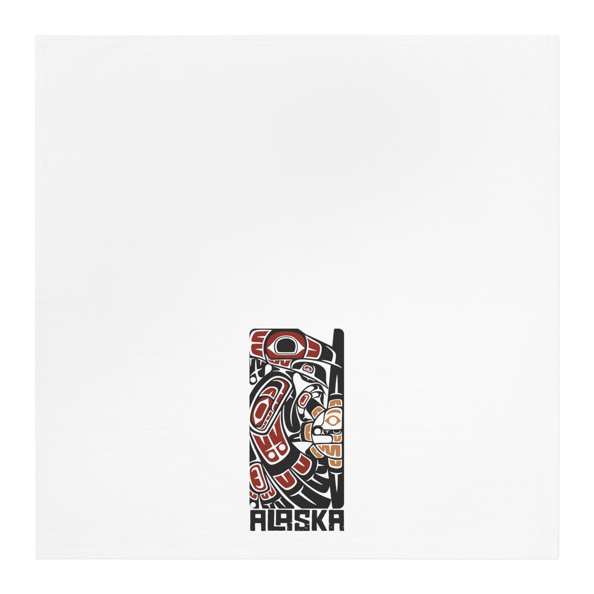 Cotton Tea Towel - Alaska Tribal Raven - AK State Line™ Collection