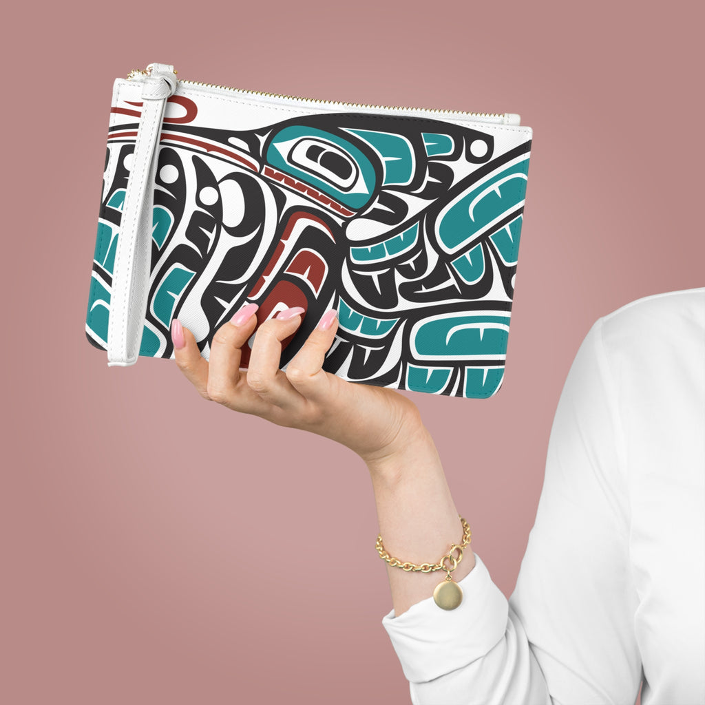 Zipper Wristlet Clutch Bag - Classic Tribal Hummingbird Print - Northern Spiritlines™
