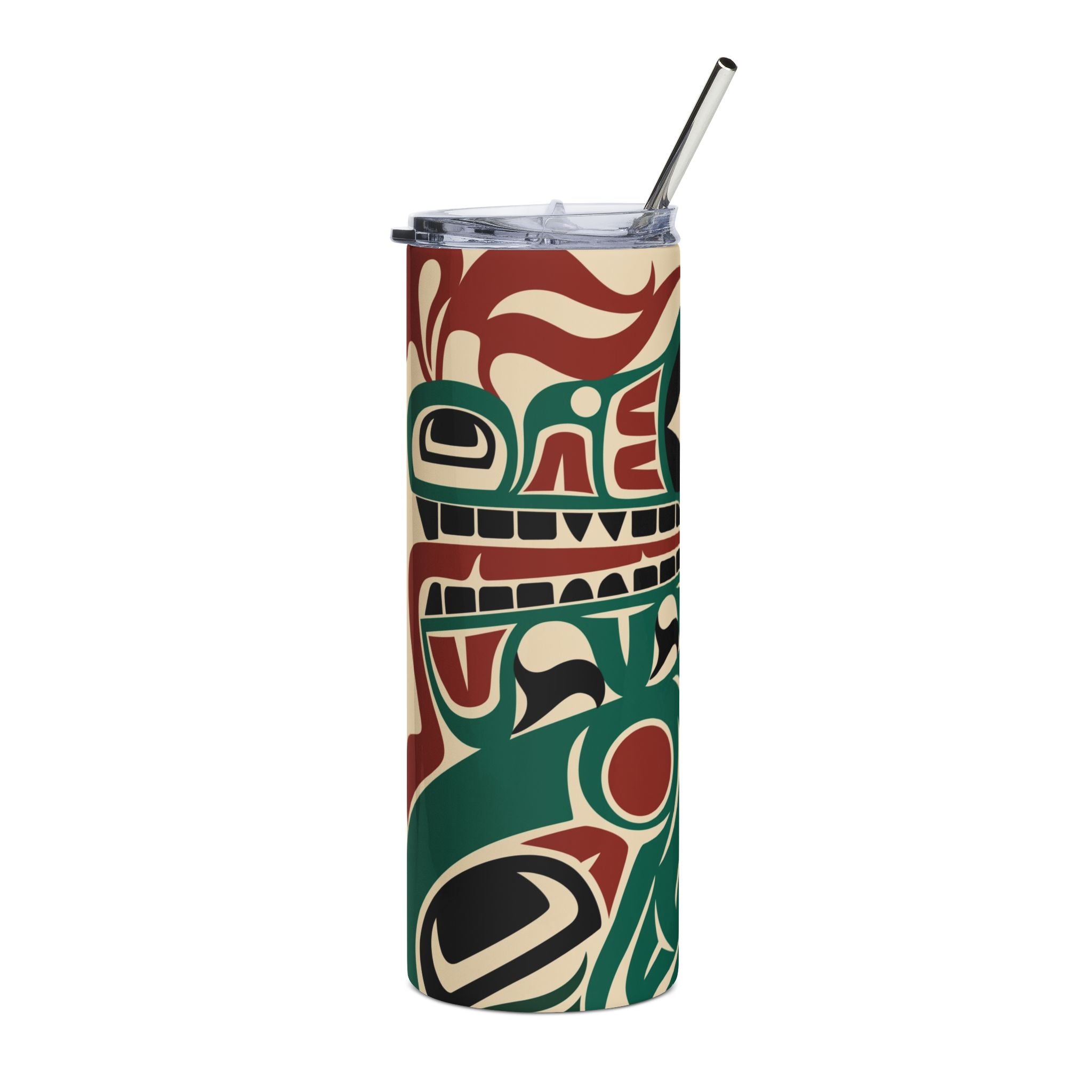 20 oz. Slim Tumbler w/ Straw | Tribal Sea Monster | Signature Collection