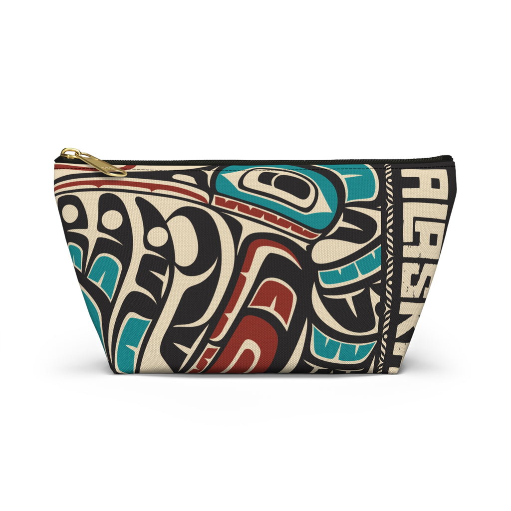 Copy of Travel Accessory Zipper Pouch - Rustic Alaska Tribal Hummingbird - AK State Line™ Collection