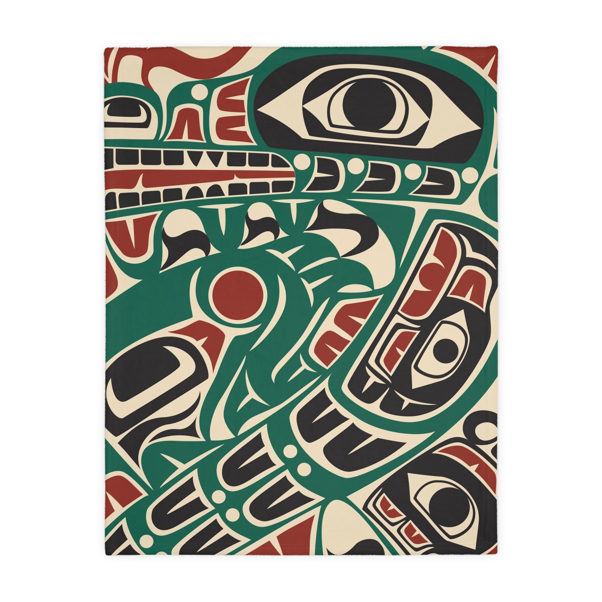 Reversible Plush Blanket - Classic Tribal Sea Monster - Northern Spiritlines™