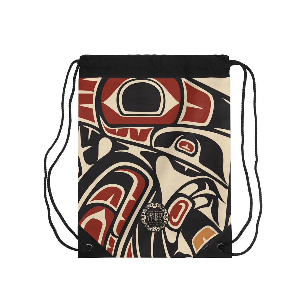 Drawstring Bag - Classic Tribal Raven Print - Northern Spiritlines™