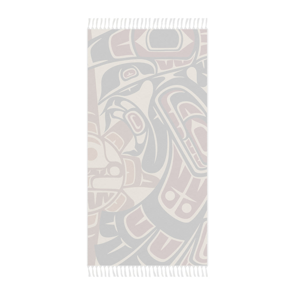 Boho Fringe Beach Cloth - Classic Tribal Raven Print - Northern Spiritlines™