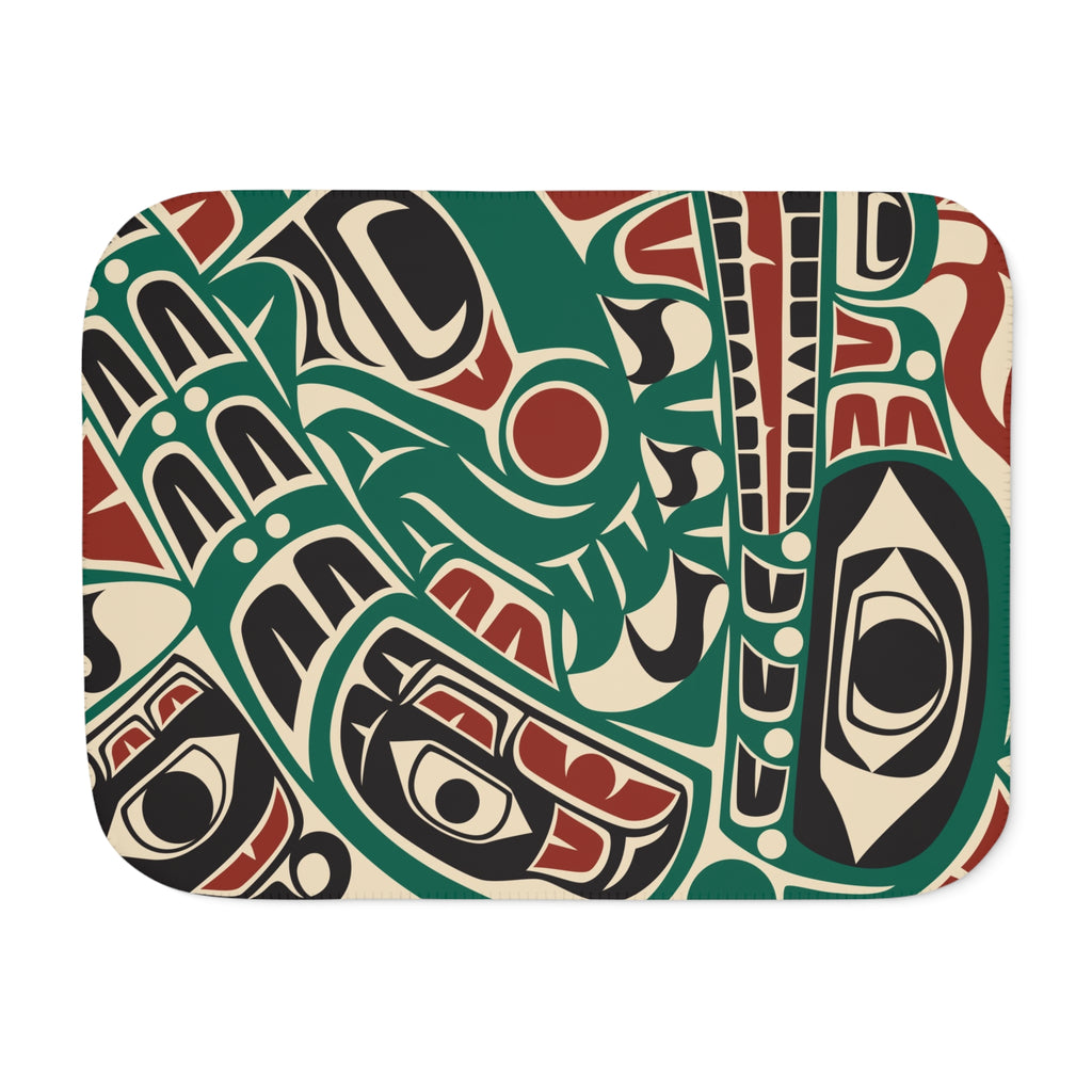 Sherpa Fleece Blanket - Classic Tribal Sea Monster - Northern Spiritlines™