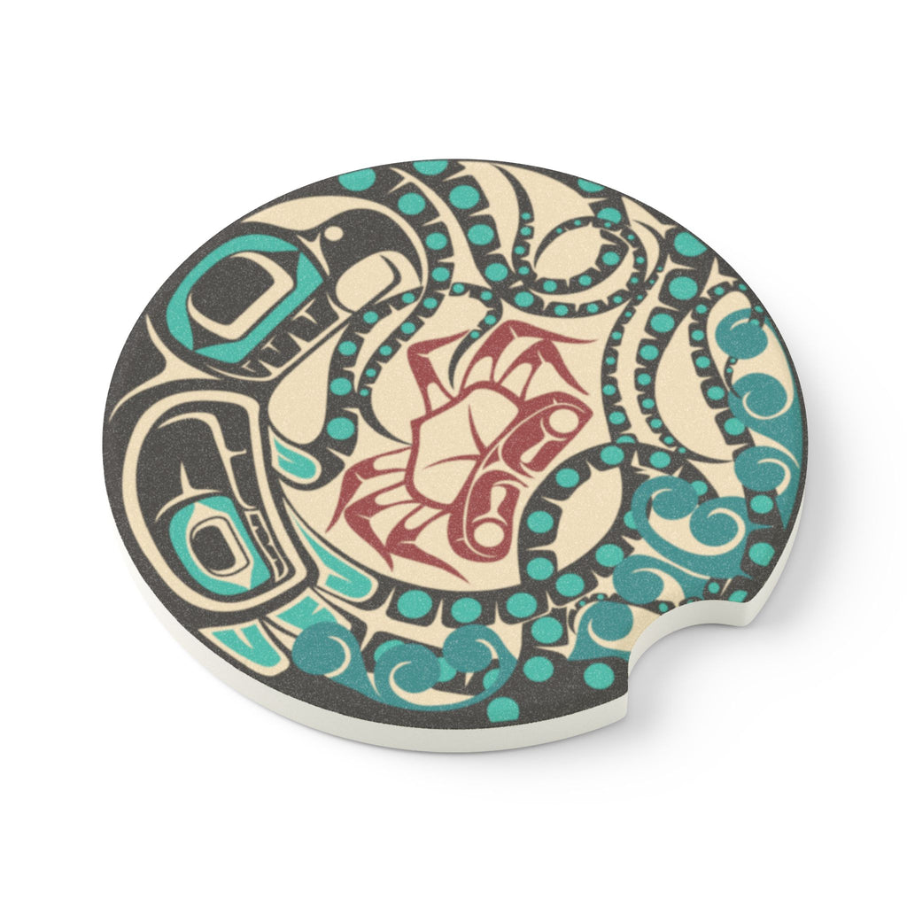 Soapstone Car Coaster - Classic Tribal Octopus Print - Northern Spiritlines™