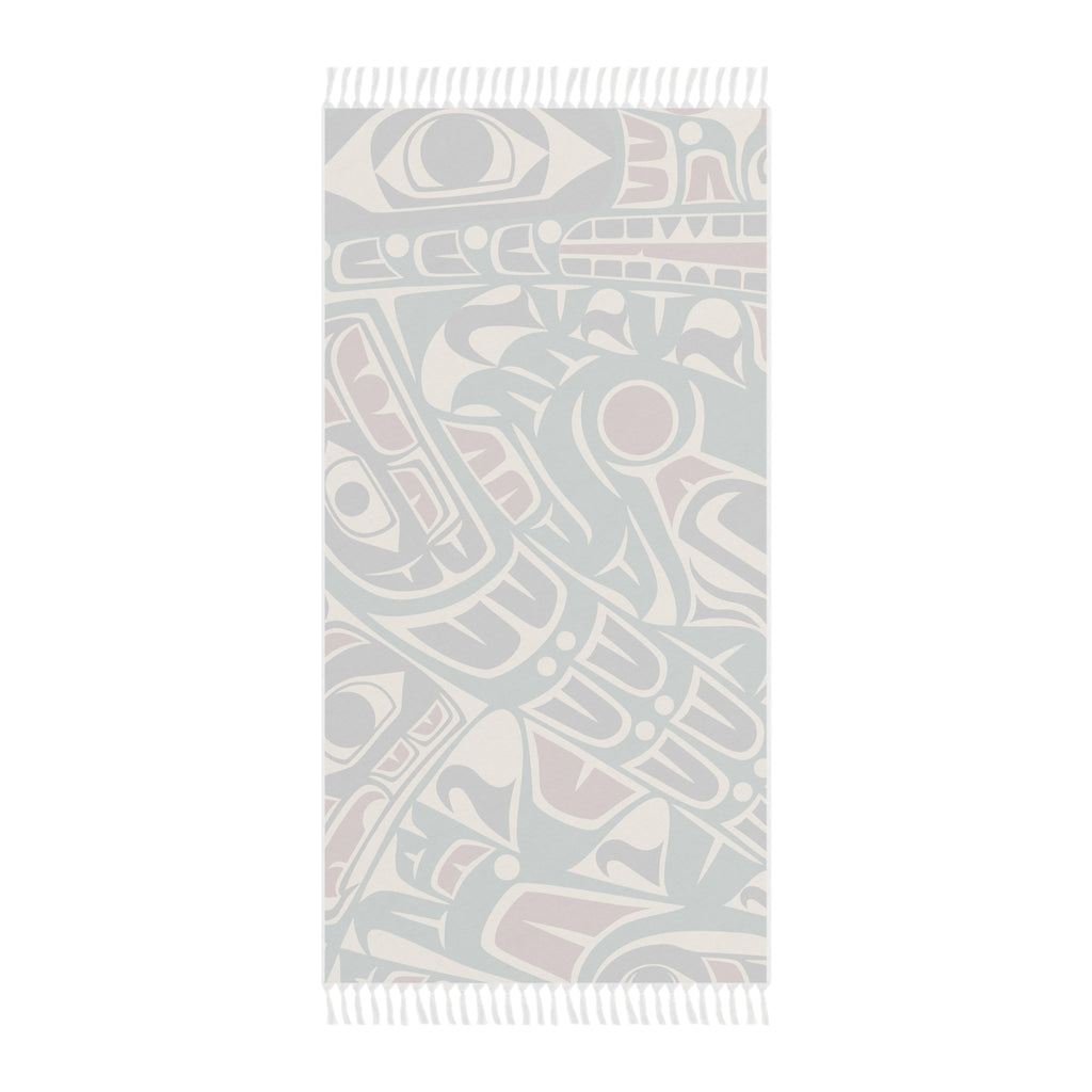 Boho Fringe Beach Cloth - Classic Tribal Sea Monster Print - Northern Spiritlines™