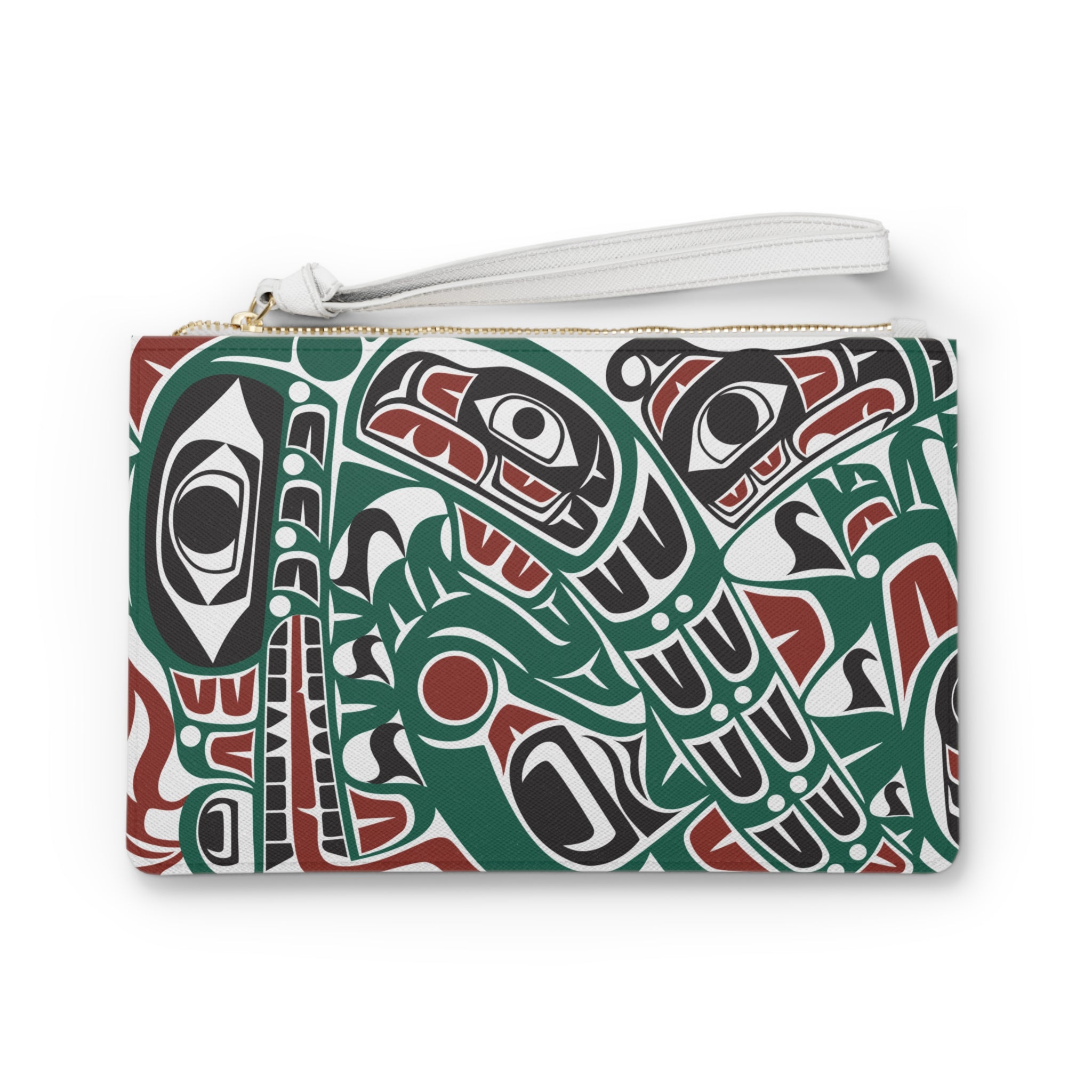 Zipper Wristlet Clutch Bag - Classic Tribal Sea Monster - Northern Spiritlines™