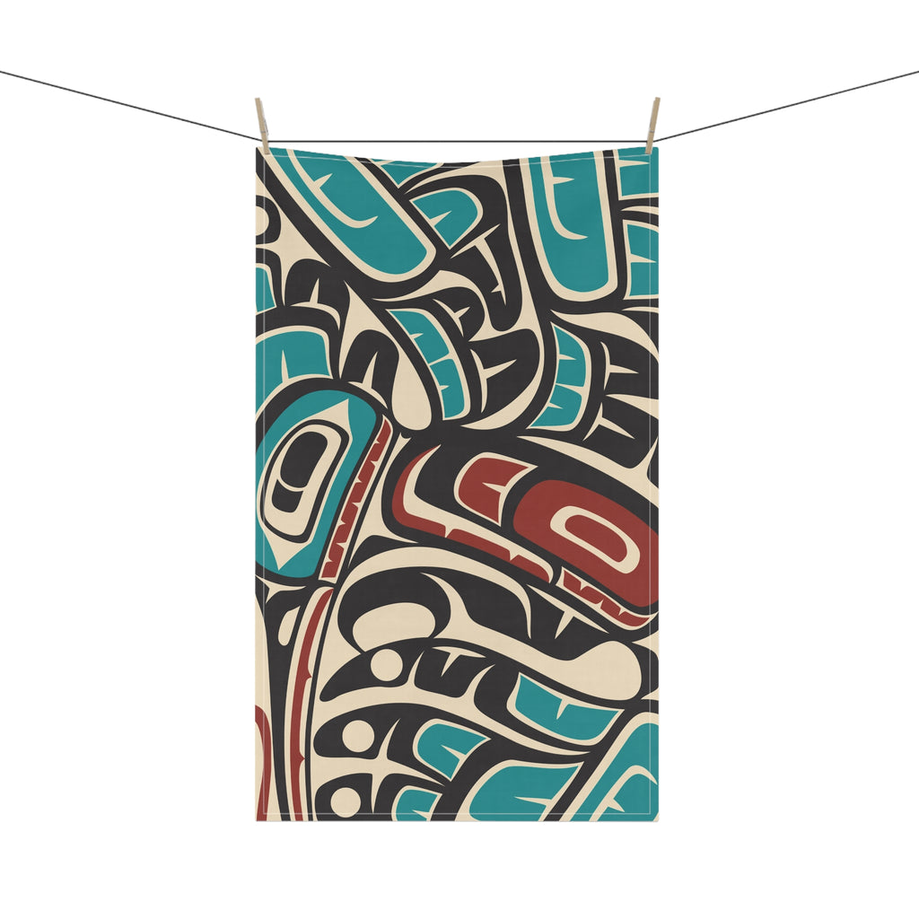 Cotton Twill Tea Towel - Classic Tribal Hummingbird - Northern Spiritlines™