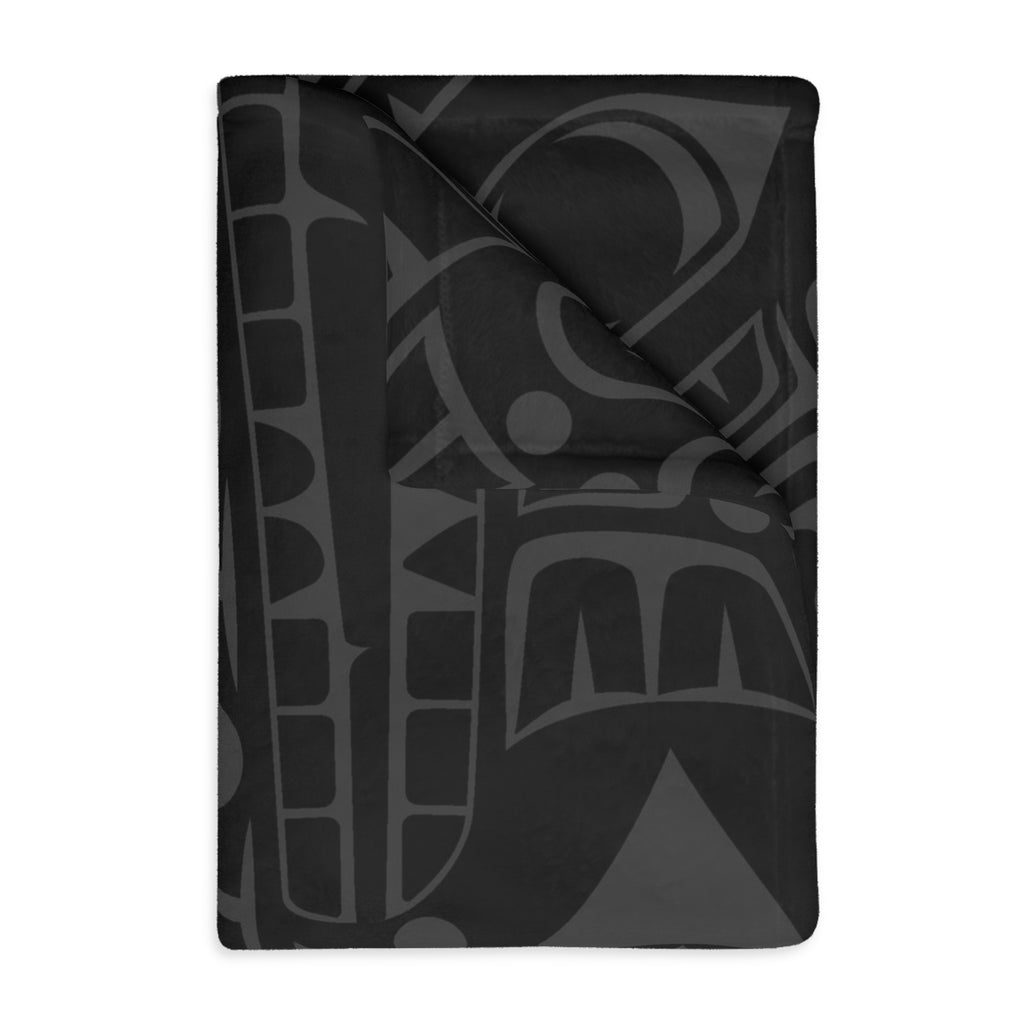 Reversible Plush Blanket - Classic Tribal Smoky Print - Northern Spiritlines™