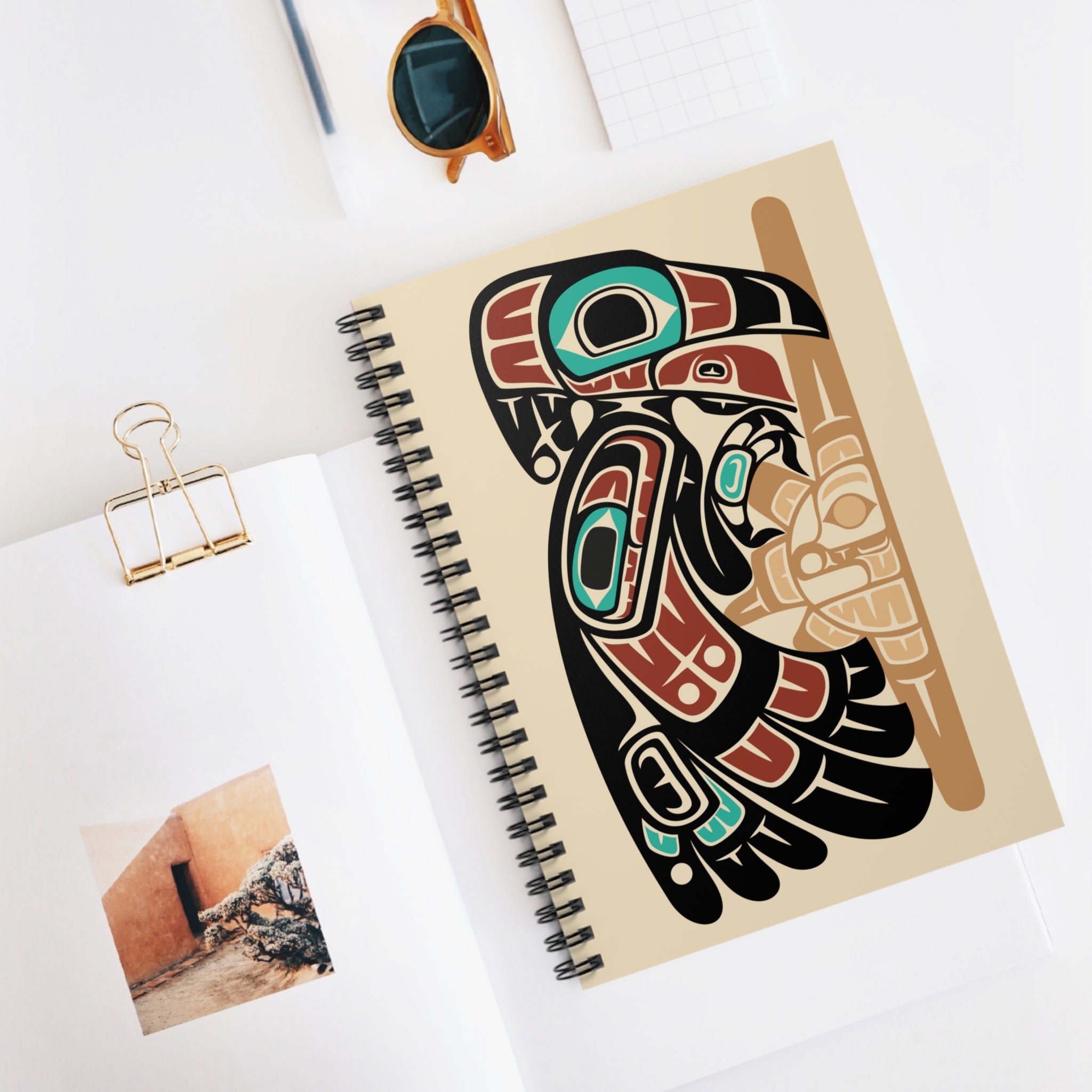 Journal - Spiral Bound | Tribal Raven & Sun | Signature Collection