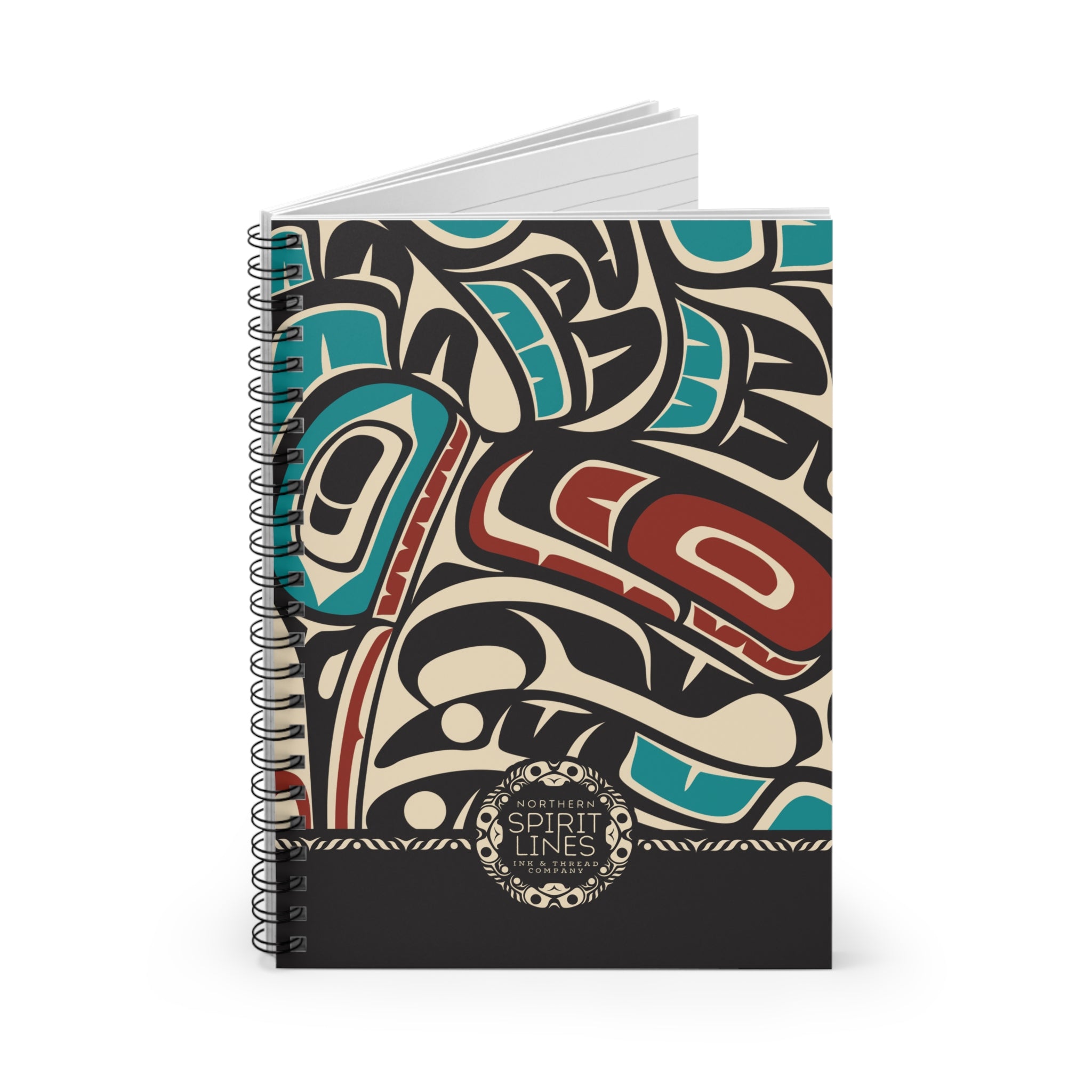 Spiral Notebook, Journal - Classic Tribal Hummingbird Print - Northern Spiritlines™